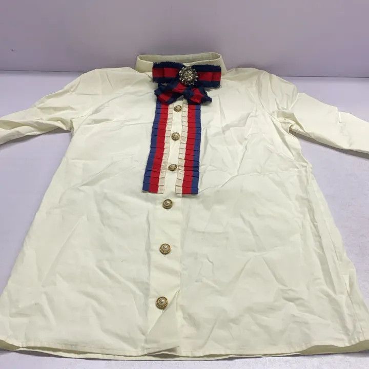Gucci Gucci Cotton Long Sleeve Shirt with Bow-2507 Size M / US 6-8 / IT 42-44 - 1 Thumbnail
