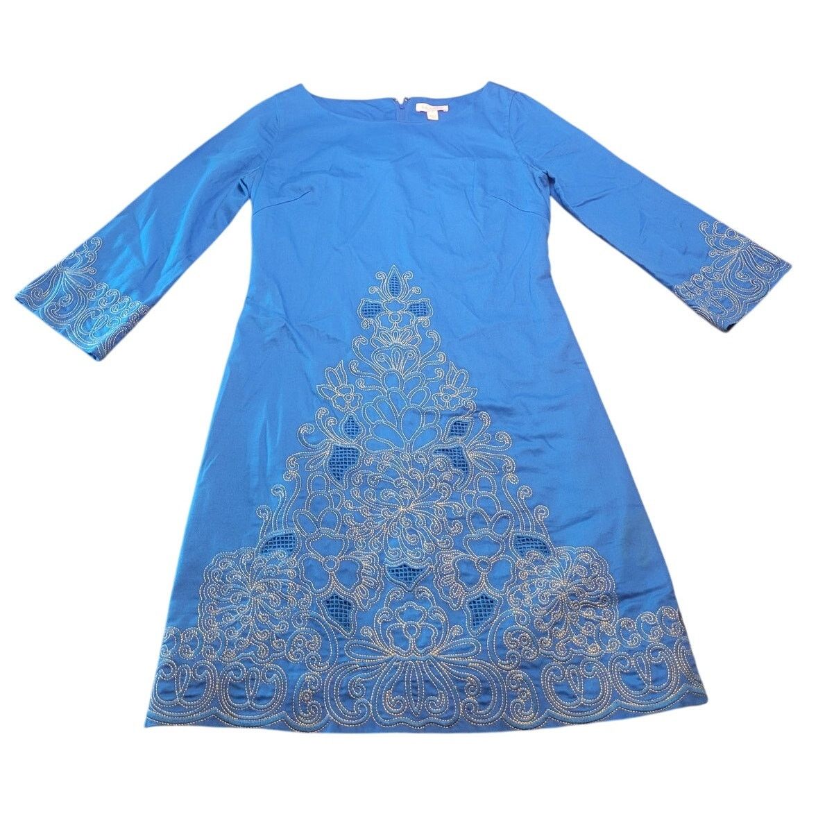 Lilly Pulitzer Lilly Pulitzer Shauna Dress Blue Embroidered Mini Size 2 Size XS / US 0-2 / IT 36-38 - 2 Thumbnail