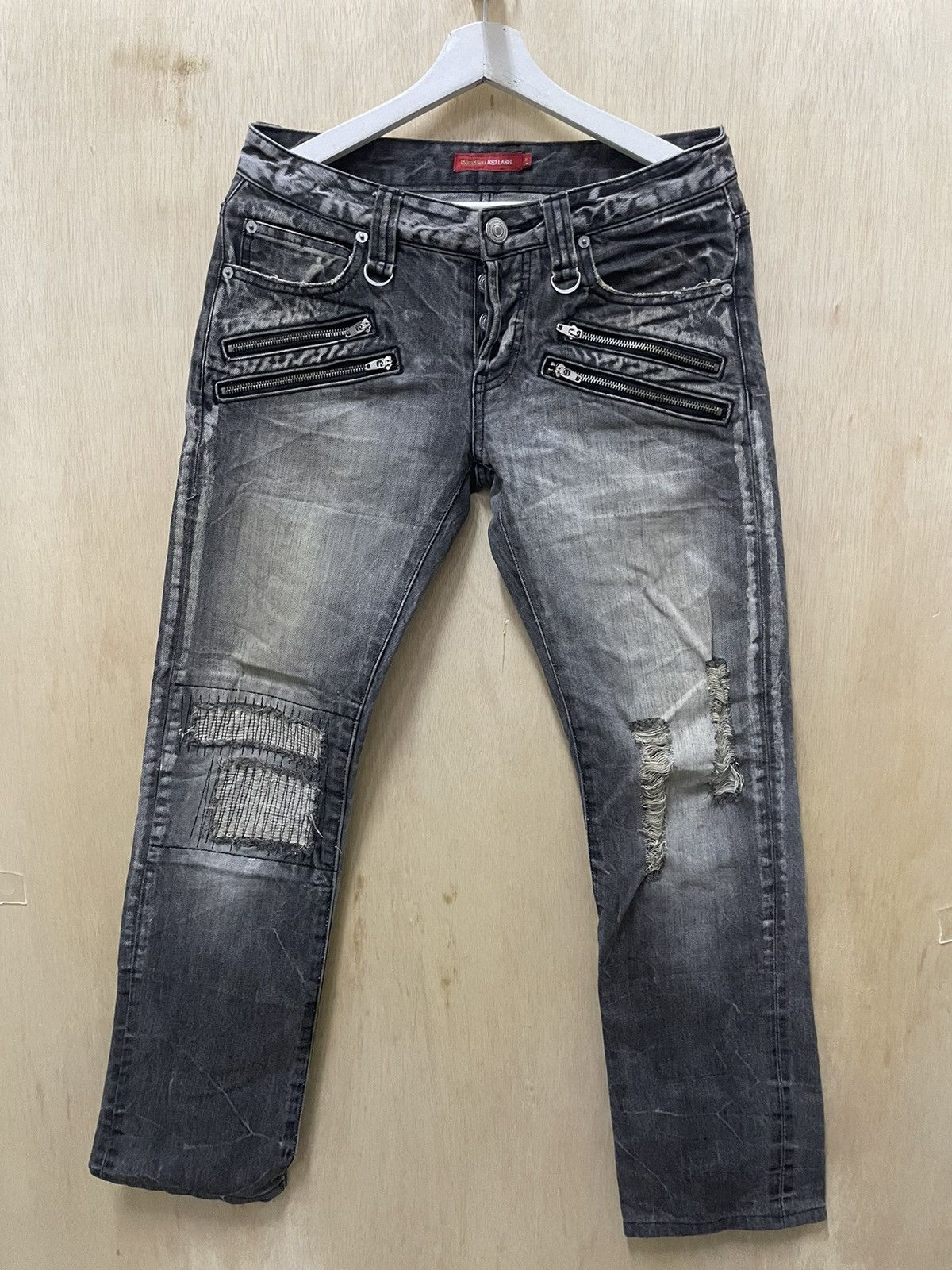 Vintage Placeplan RED LABEL Distressed Jeans Size US 32 / EU 48 - 1 Thumbnail