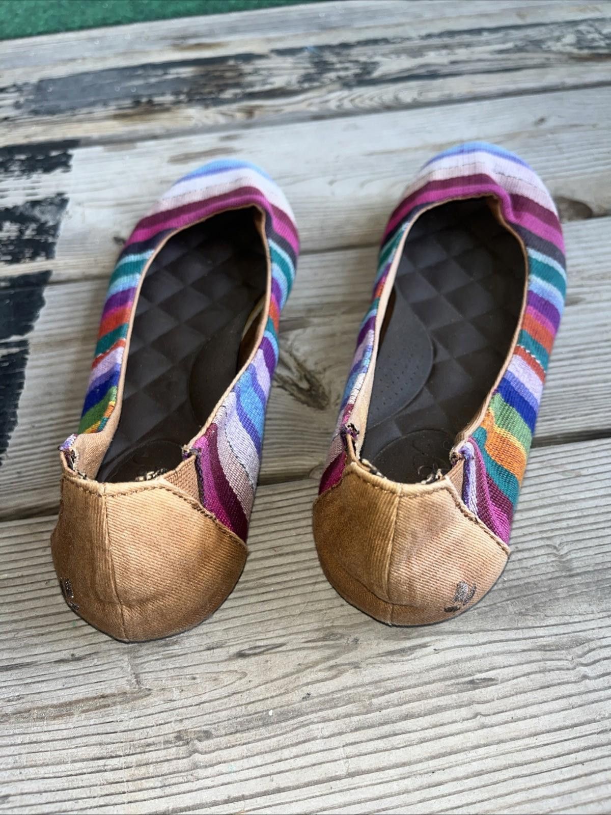 REEF Reef Rainbow Stripe Ballet Flats Cloth Shoes Multicolor 8 Size US 8 / IT 38 - 2 Thumbnail