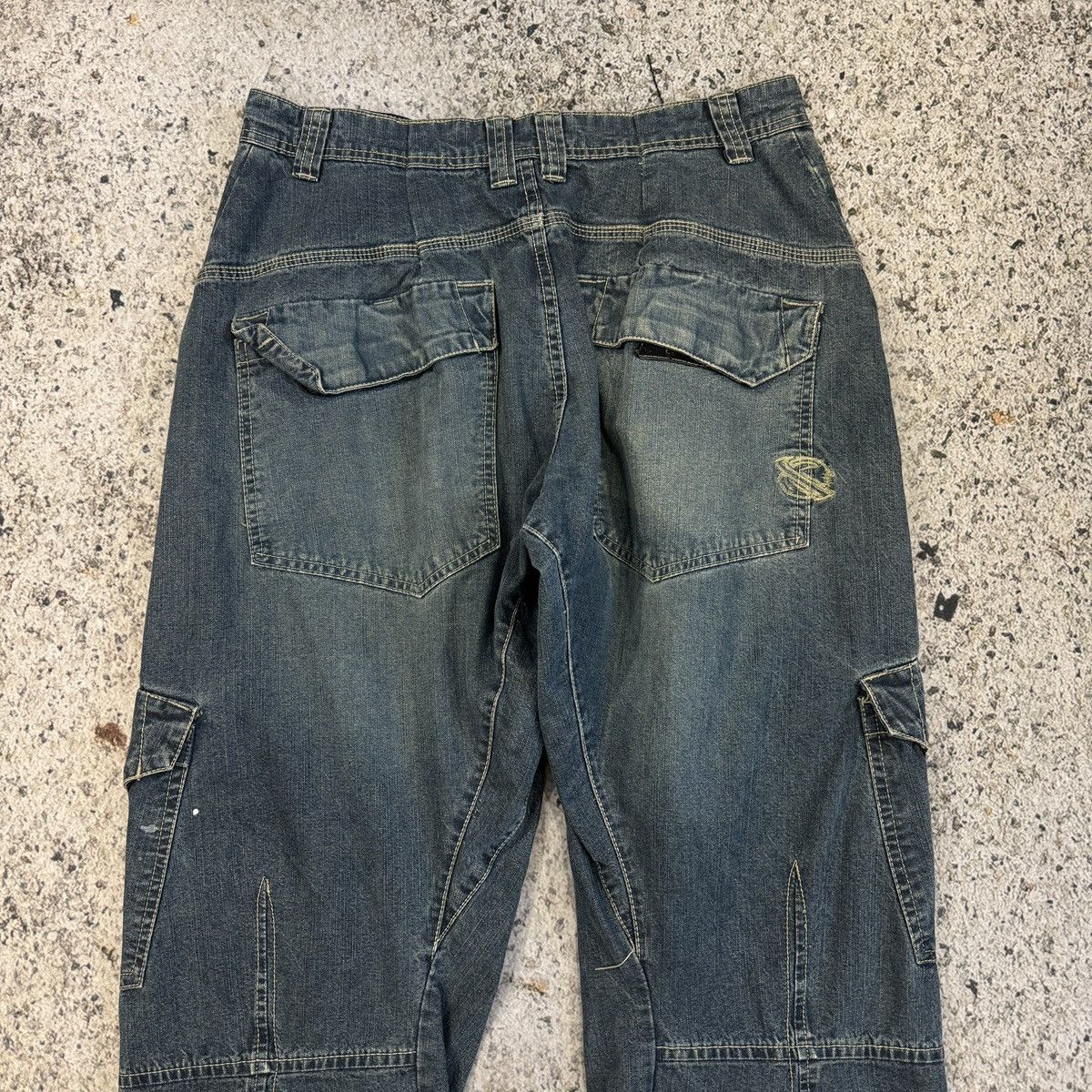 Vintage Lost Enterprises Denim Cargo Skater Pants ERD Grunge Faded Size US 32 / EU 48 - 6 Thumbnail