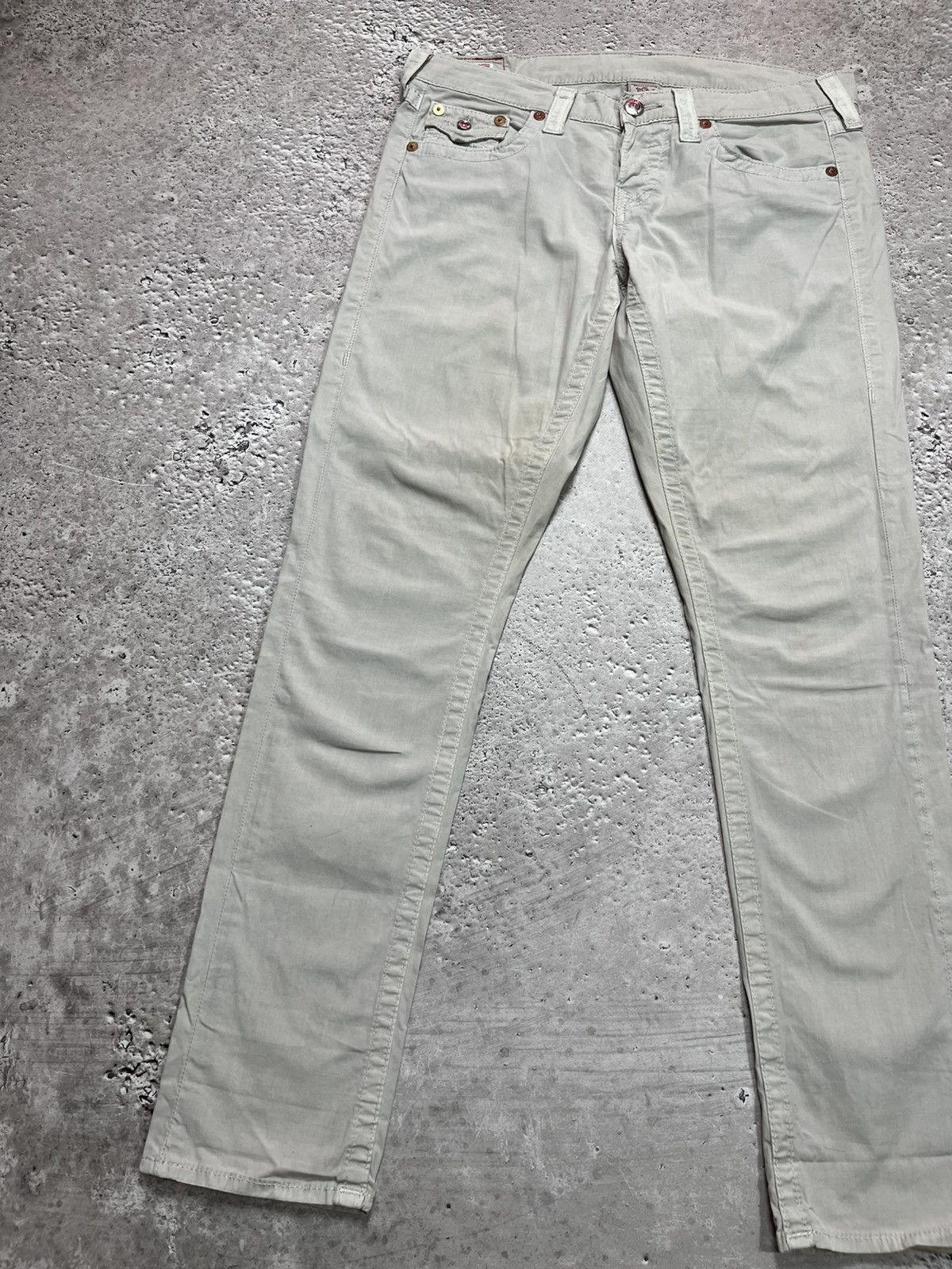 True Religion True Religion Cameron Beige Jeans Women’s Size L Made in USA Size 34" / US 12 / IT 48 - 12 Thumbnail