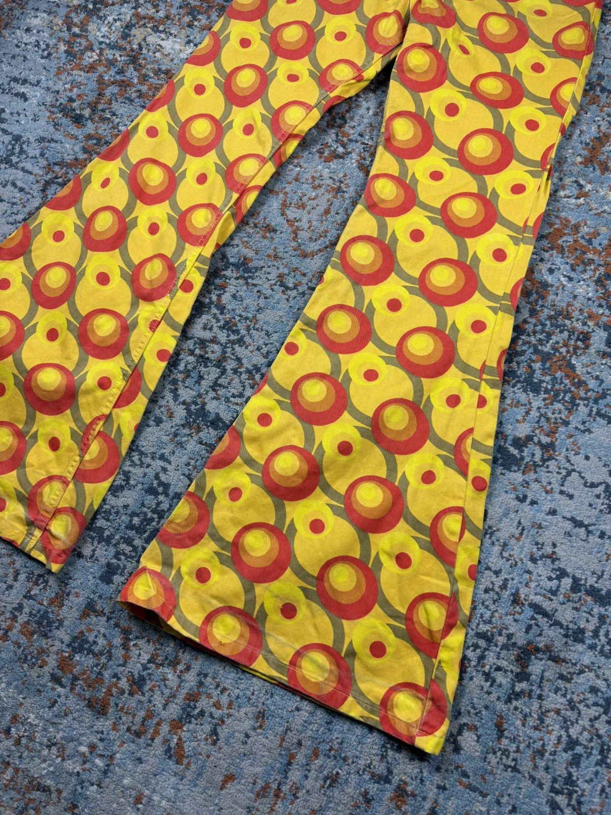 Japanese Brand × Vintage Vintage y2k Crazy patterned extremely flared pants 70s style Size US 31 - 5 Thumbnail
