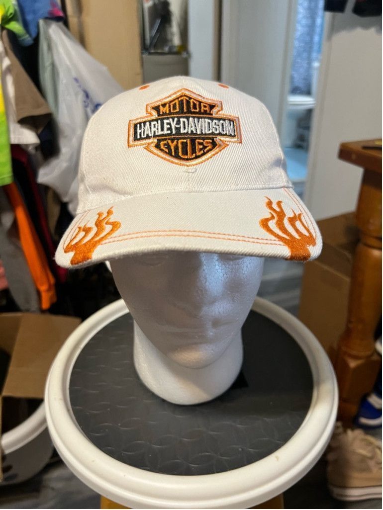 Other Unisex Harley-Davidson Hat One Size White & Orange Size ONE SIZE - 1 Thumbnail