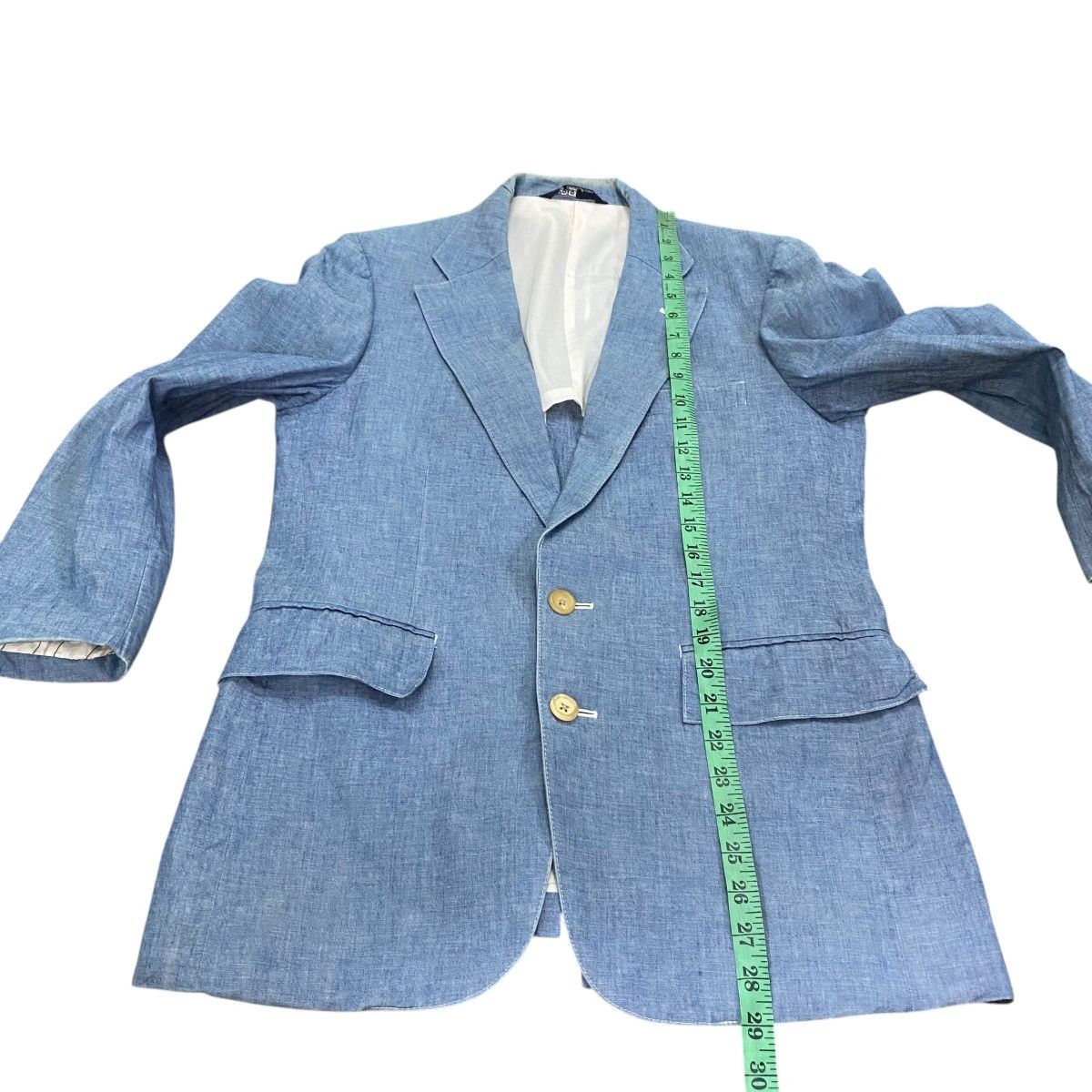 Polo Ralph Lauren Vintage Polo Ralph Lauren Chambray Blue Blazer Jacket Size 42R - 15 Thumbnail