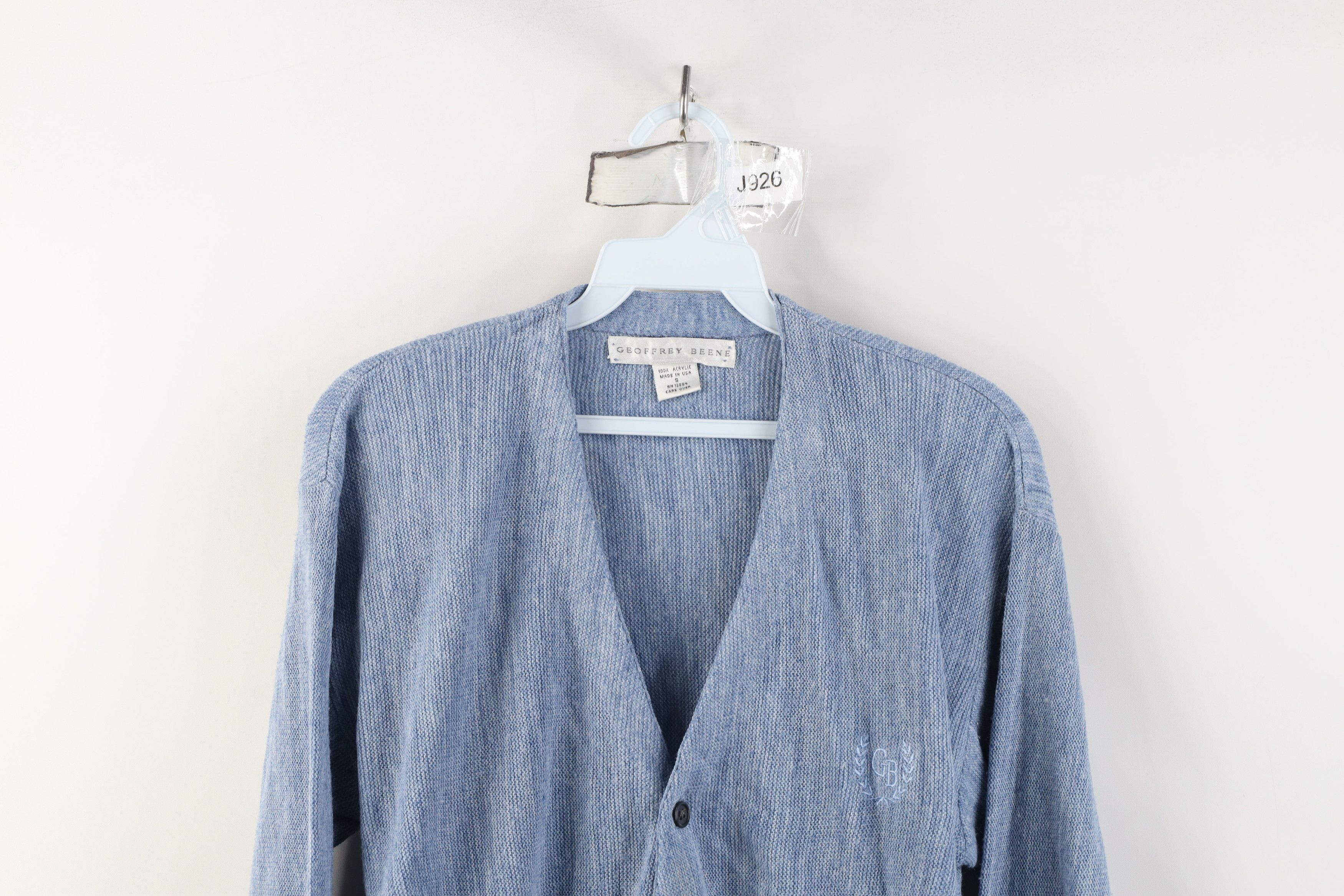 Vintage Vintage 90s Streetwear Ribbed Knit Cardigan Sweater Blue USA Size US S / EU 44-46 / 1 - 2 Thumbnail