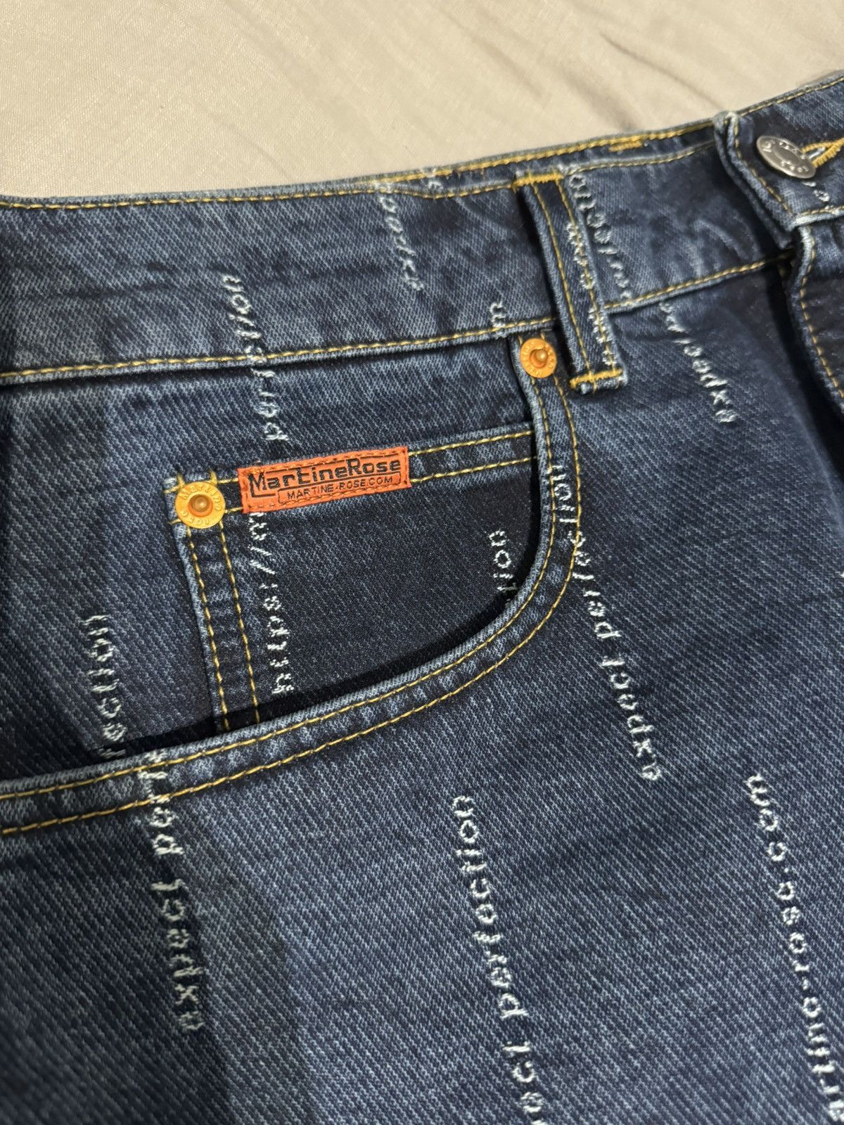 Martine Rose Logo Straight Leg Denim Jeans Size US 32 / EU 48 - 4 Thumbnail