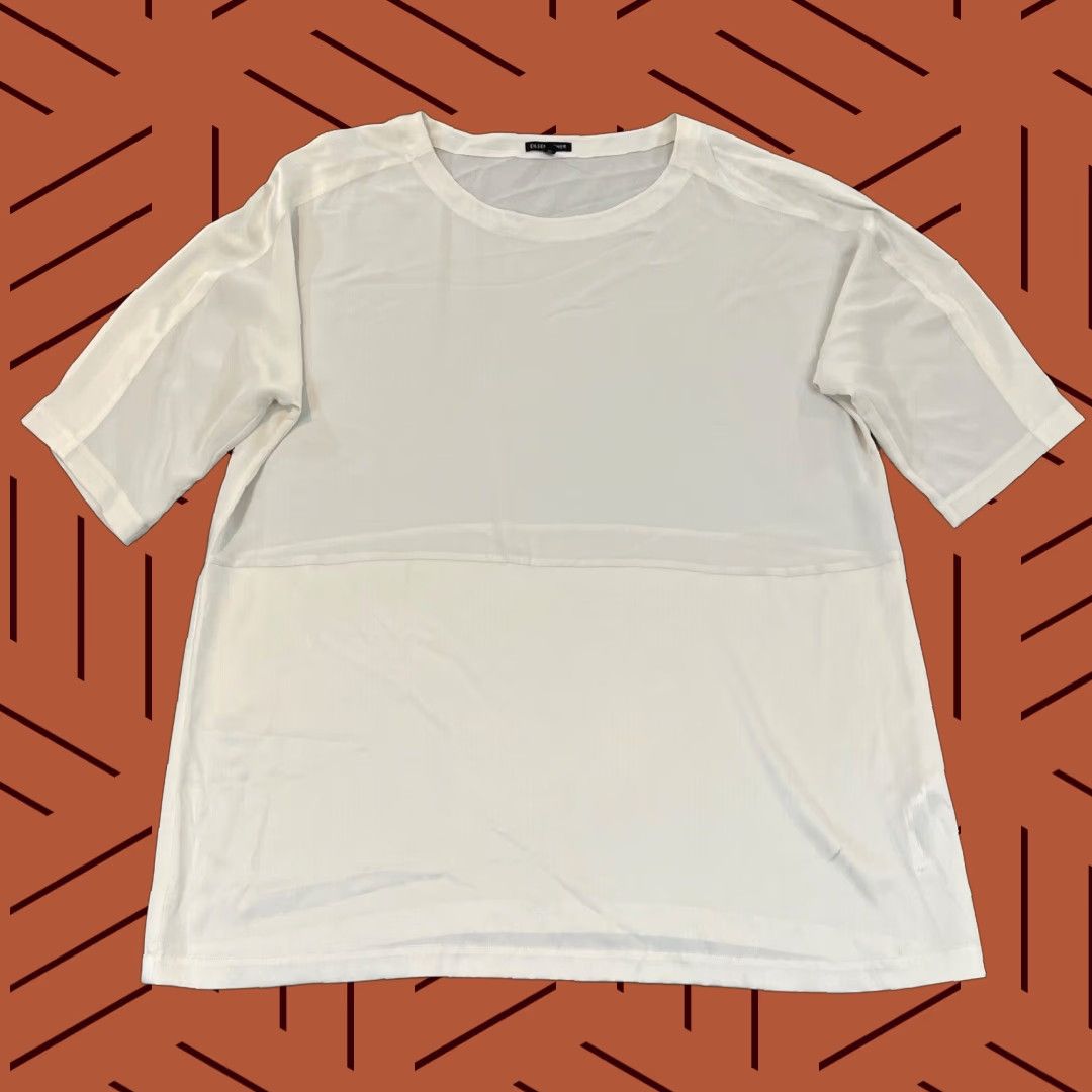 Eileen Fisher EILEEN FISHER Dress Womens XL Ivory White Silk Lightweight Shift Boat Neck Casual Formal Size XL / US 12-14 / IT 48-50 - 1 Thumbnail