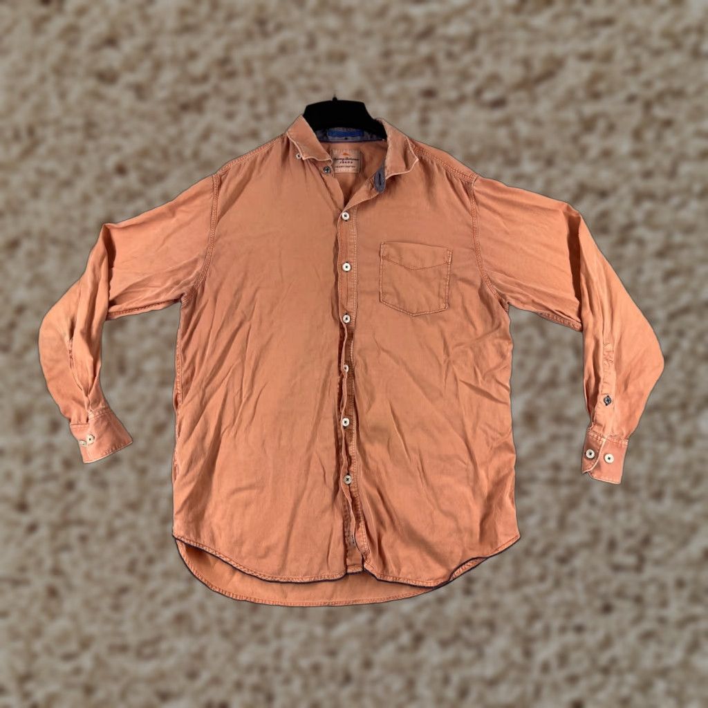 Tommy Bahama Tommy Bahama Shirt Men M Orange Long Sleeve Button-Up Twill Floral Aloha Beach Resort 90s? Size US M / EU 48-50 / 2 - 1 Thumbnail