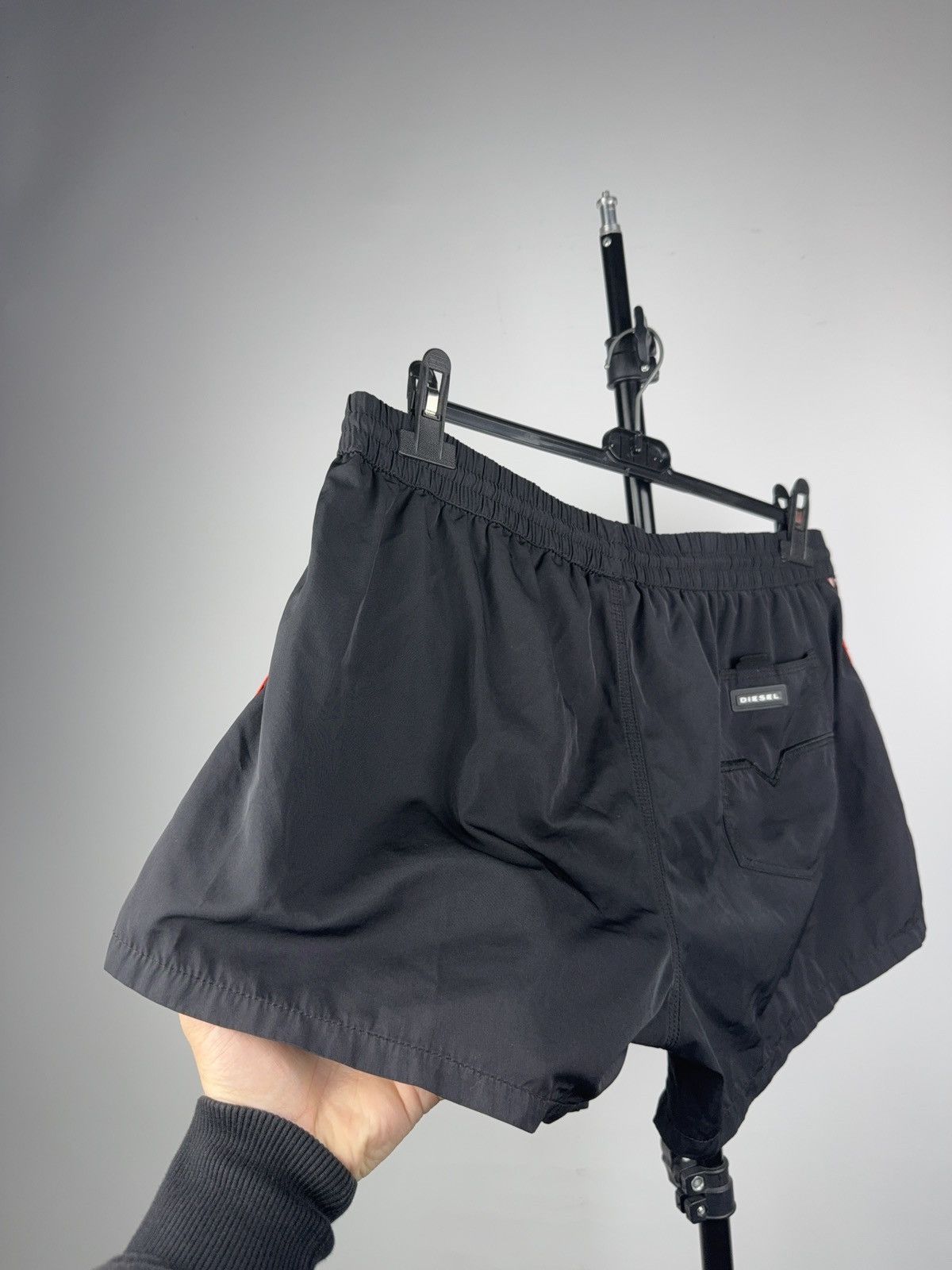 Diesel Luxury Diesel Beachwear Black Red Stripe Swim Shorts Size US 33 - 7 Thumbnail