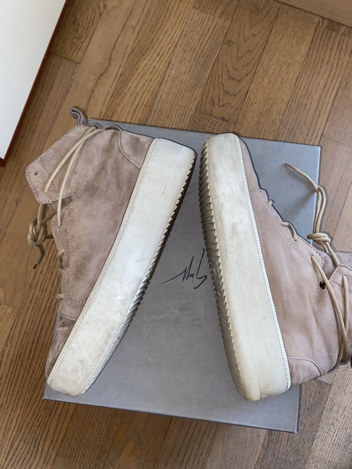 Giuseppe Zanotti Giuseppe Zanotti Beige Suede Leather Sneakers 43 1/3 Size US 10.5 / EU 43-44 - 5 Thumbnail