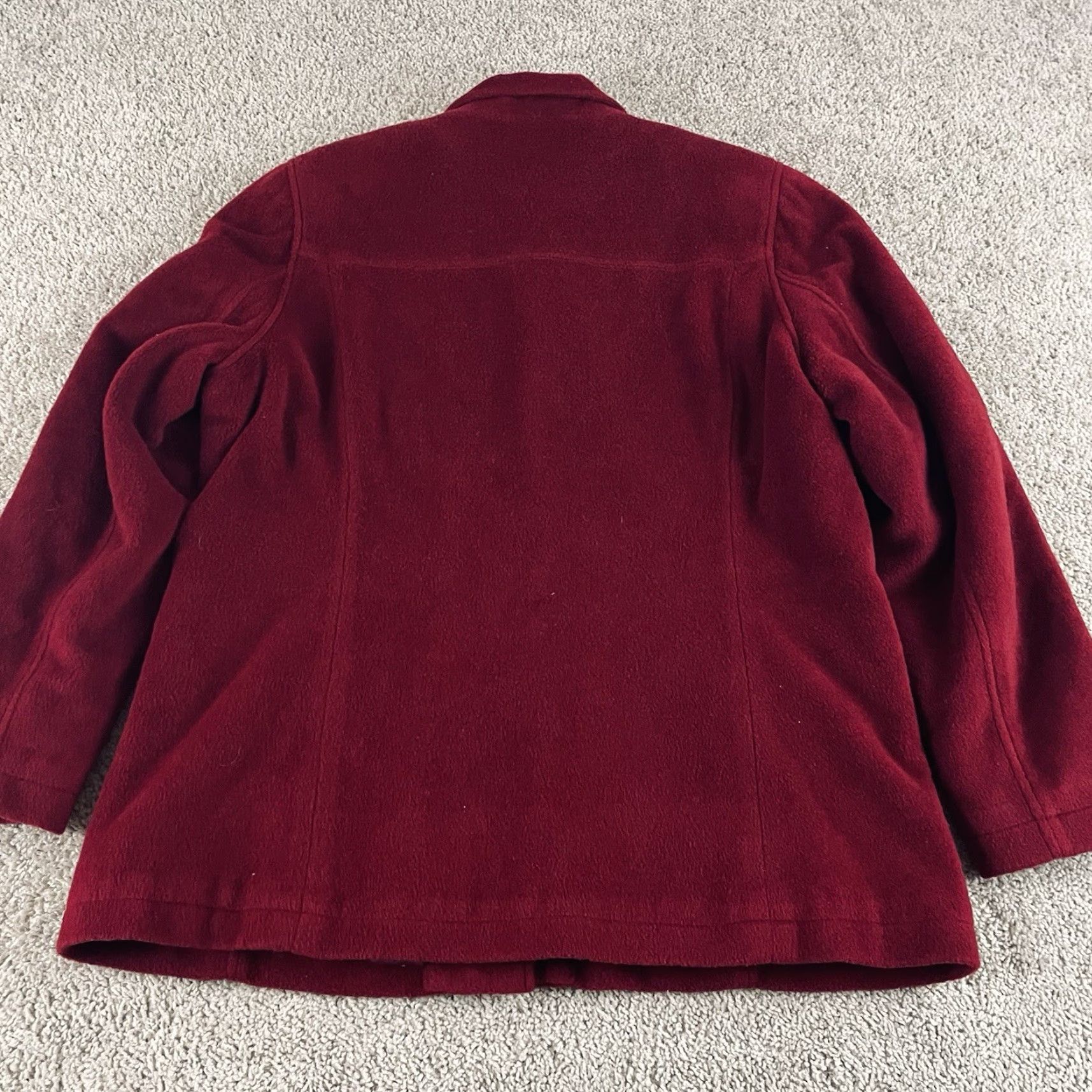 Vintage L.L. Bean Coat Women’s Large Wool Blend Button Cozy Fleece Chore Barn R1 Jacket/Coat Mid-Length Long Sleeve Red Size L / US 10 / IT 46 - 4 Thumbnail