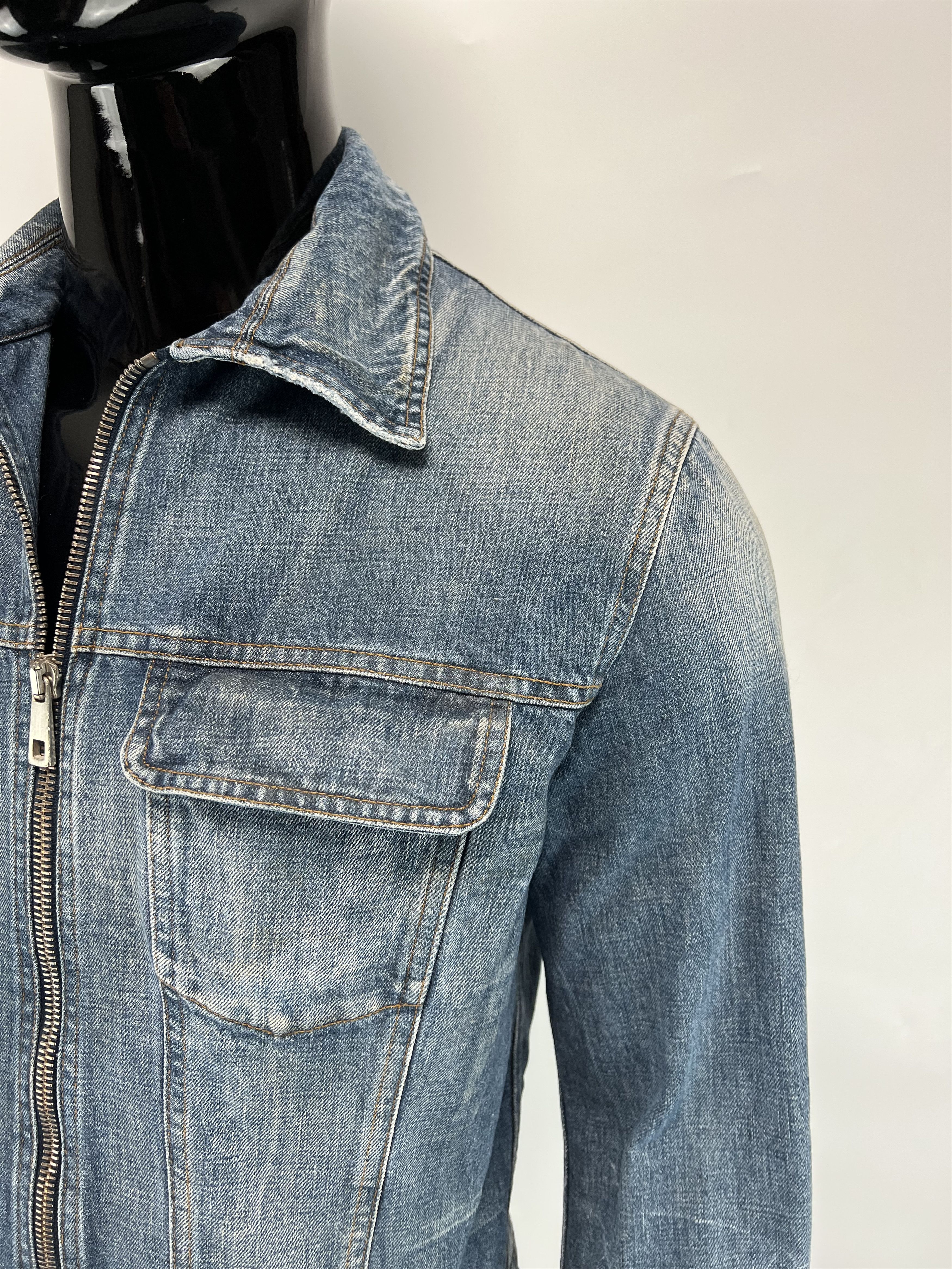 Bally Bally Rare Vtg Full Zip Distressed Denim Biker Jacket M/L Size US L / EU 52-54 / 3 - 5 Thumbnail