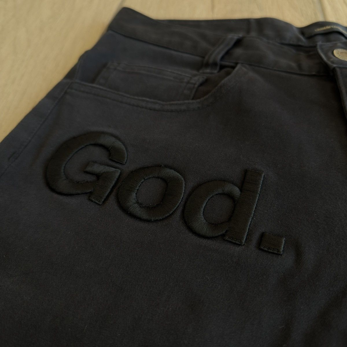 Undercover SS14 "Psycho Candy" God Dog Embroidered Text Skinny Pants Size US 30 / EU 46 - 4 Thumbnail