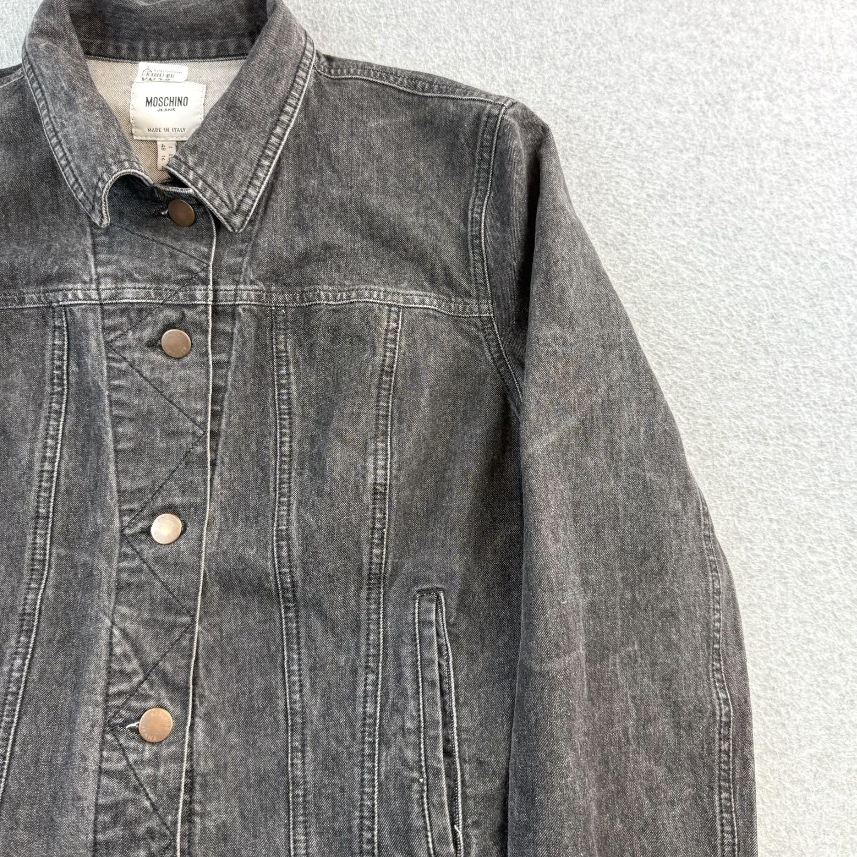 Moschino VINTAGE Moschino Jeans Jacket Womens M Black Denim Button Up Made Italy Jacket Womens M Black Denim Button Up Made Italy Size 32" / US 10 / IT 46 - 6 Thumbnail