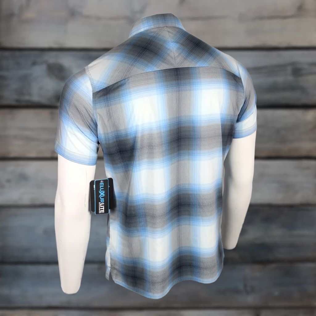 Vintage Kuhl Konquer Shirt S Small Ice Blue 7489 Short Sleeve Button Up Plaid Men's Shirt Size US S / EU 44-46 / 1 - 1 Thumbnail