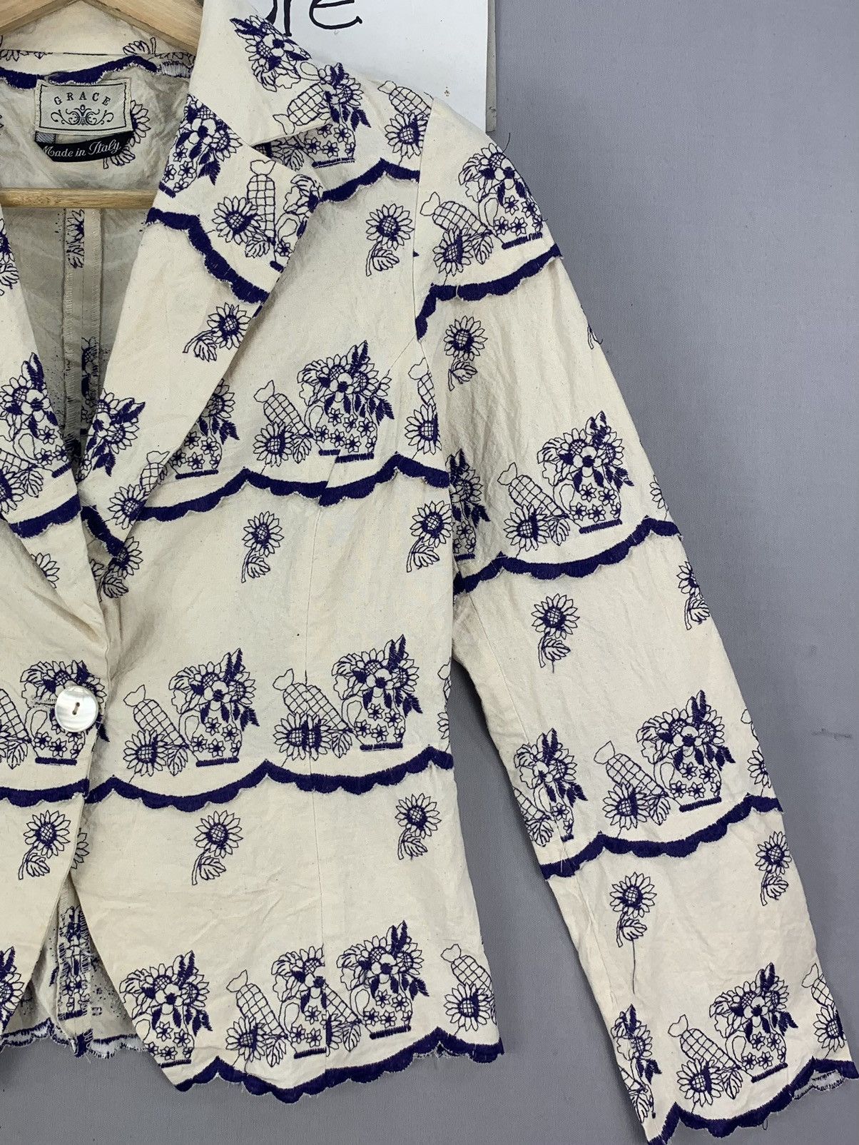Vintage Vintage Italy Classic Embroidered Blazer Jacket Size XXS / US 00 / IT 34 - 3 Thumbnail