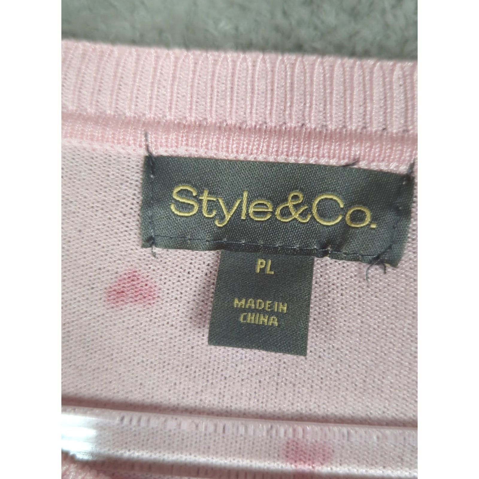 Style & Co Womens Sweater Pink Sz Petite Large Heart Print Pullover Coquette Novelty Size L / US 10 / IT 46 - 6 Thumbnail