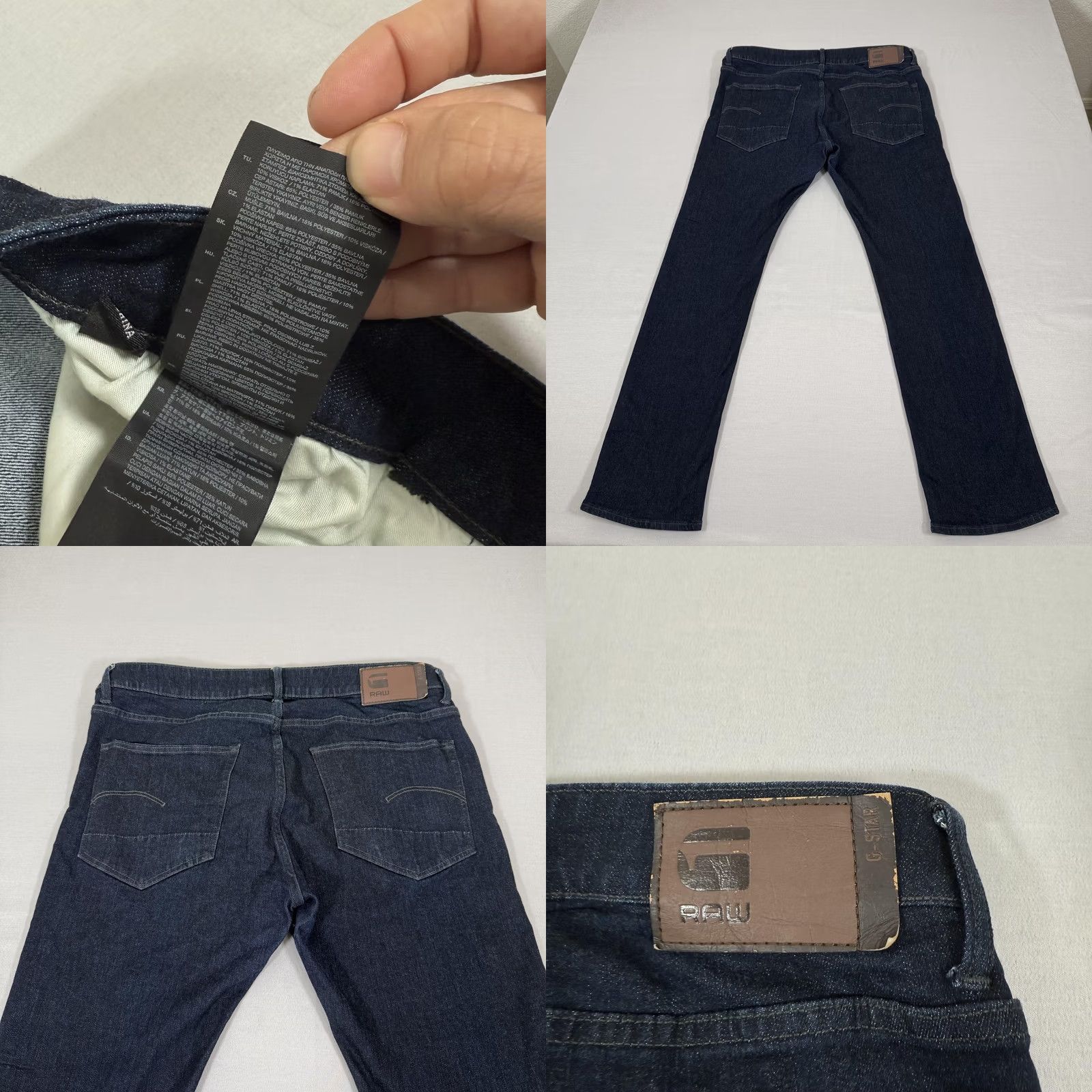 G-Star G-Star Jeans Mens 36x30 Blue Deconstructed Slim Straight Denim Pants Stretch Raw Jeans Size US 36 / EU 52 - 9 Thumbnail