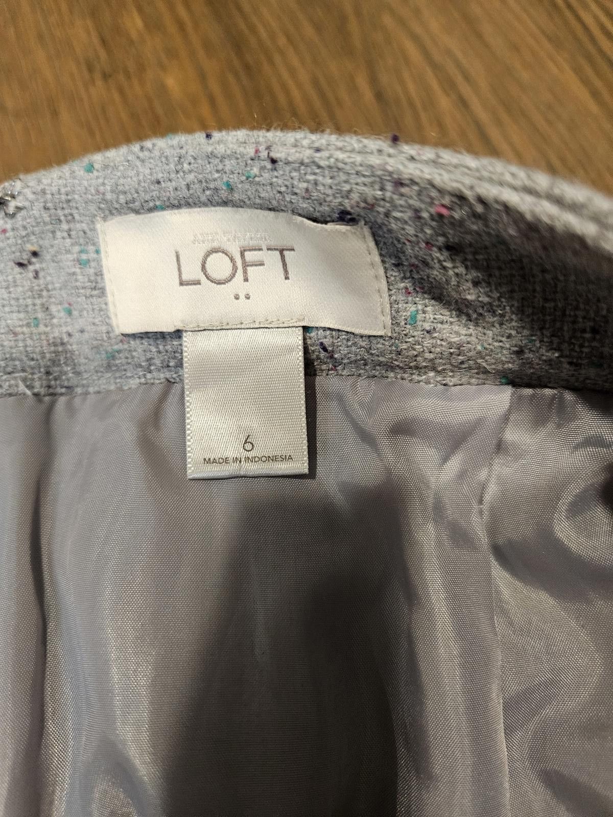 Designer Loft Gray Speckled Skirt with Tie Size 28" / US 6 / IT 42 - 8 Thumbnail