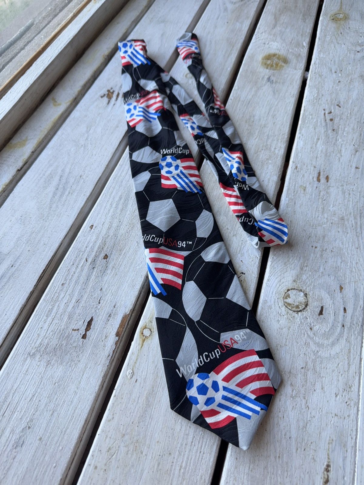 UEFA × Vintage Vintage USA 94 World Cup Soccer Tie RM Style Football Size ONE SIZE - 1 Thumbnail