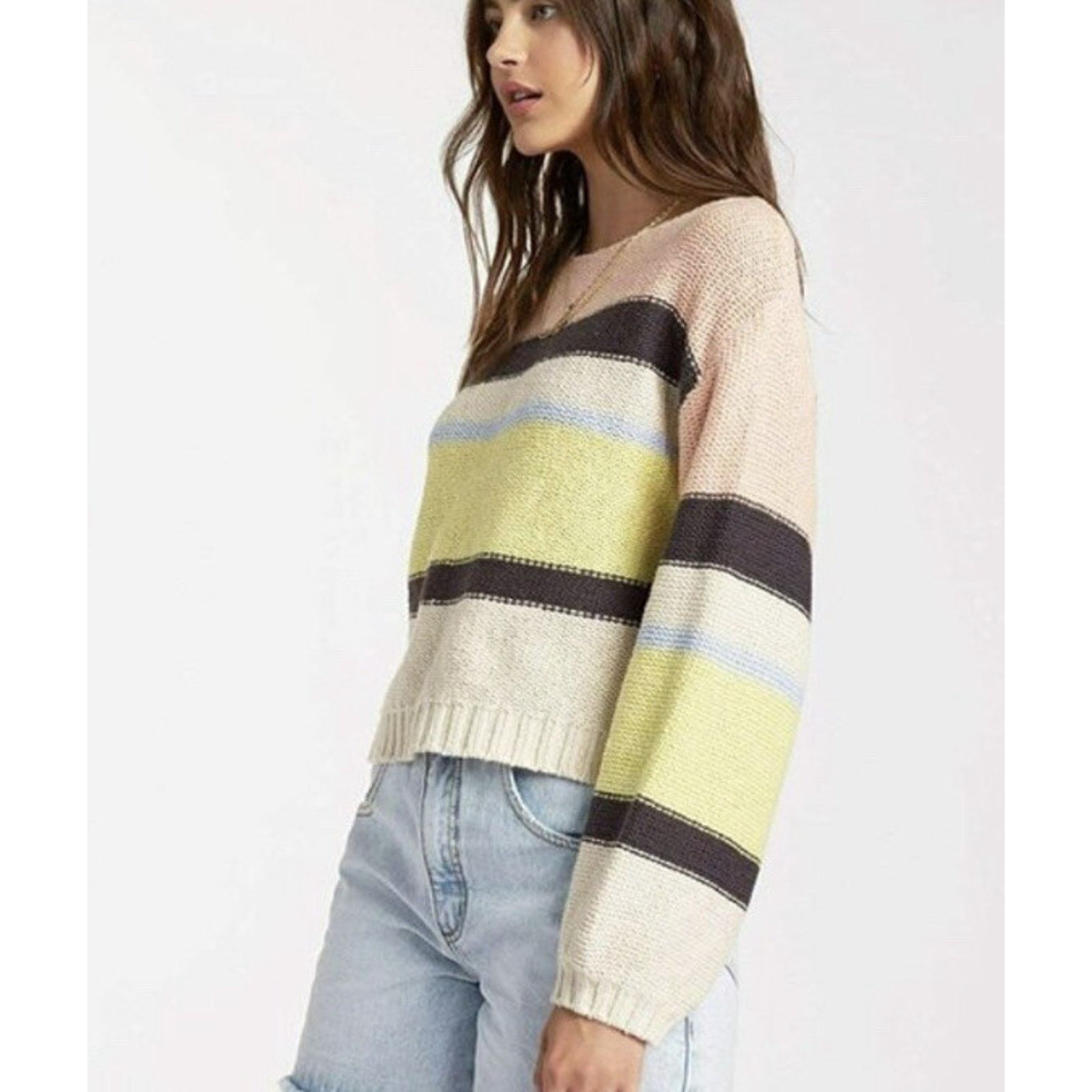 Billabong Billa Bong Seeing Stripes Sweater pink/yellow A003021 Size M / US 6-8 / IT 42-44 - 3 Thumbnail