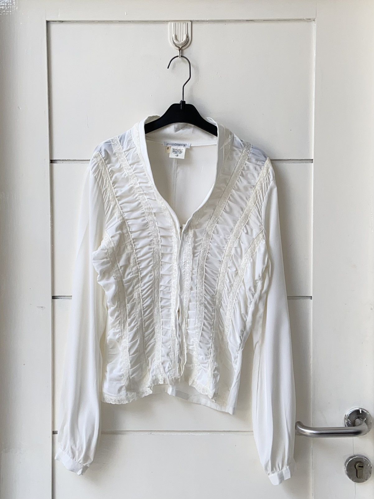 Designer × Japanese Brand NARA CAMICIE White Blouse Size XS / US 0-2 / IT 36-38 - 1 Thumbnail