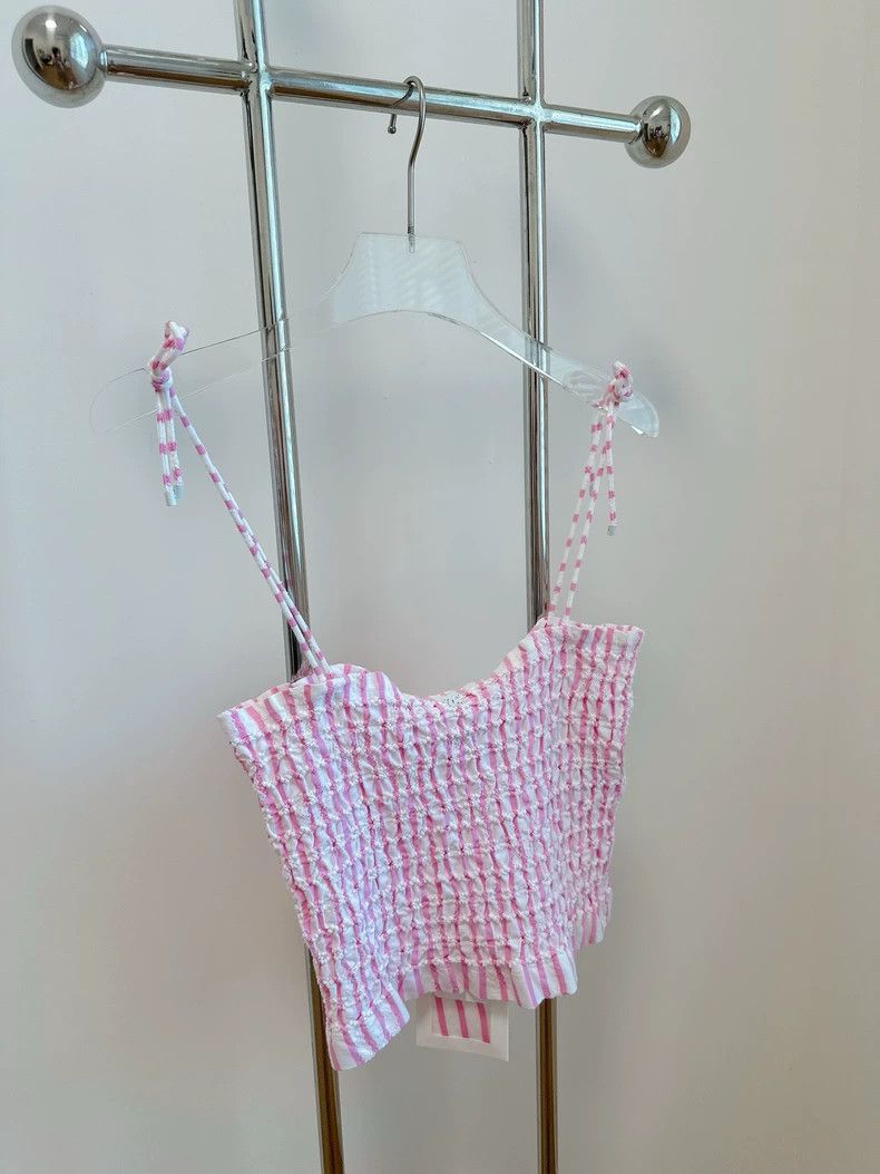 Chanel Chanel 24S pink striped suspenders Size XXS / US 00 / IT 34 - 2 Thumbnail