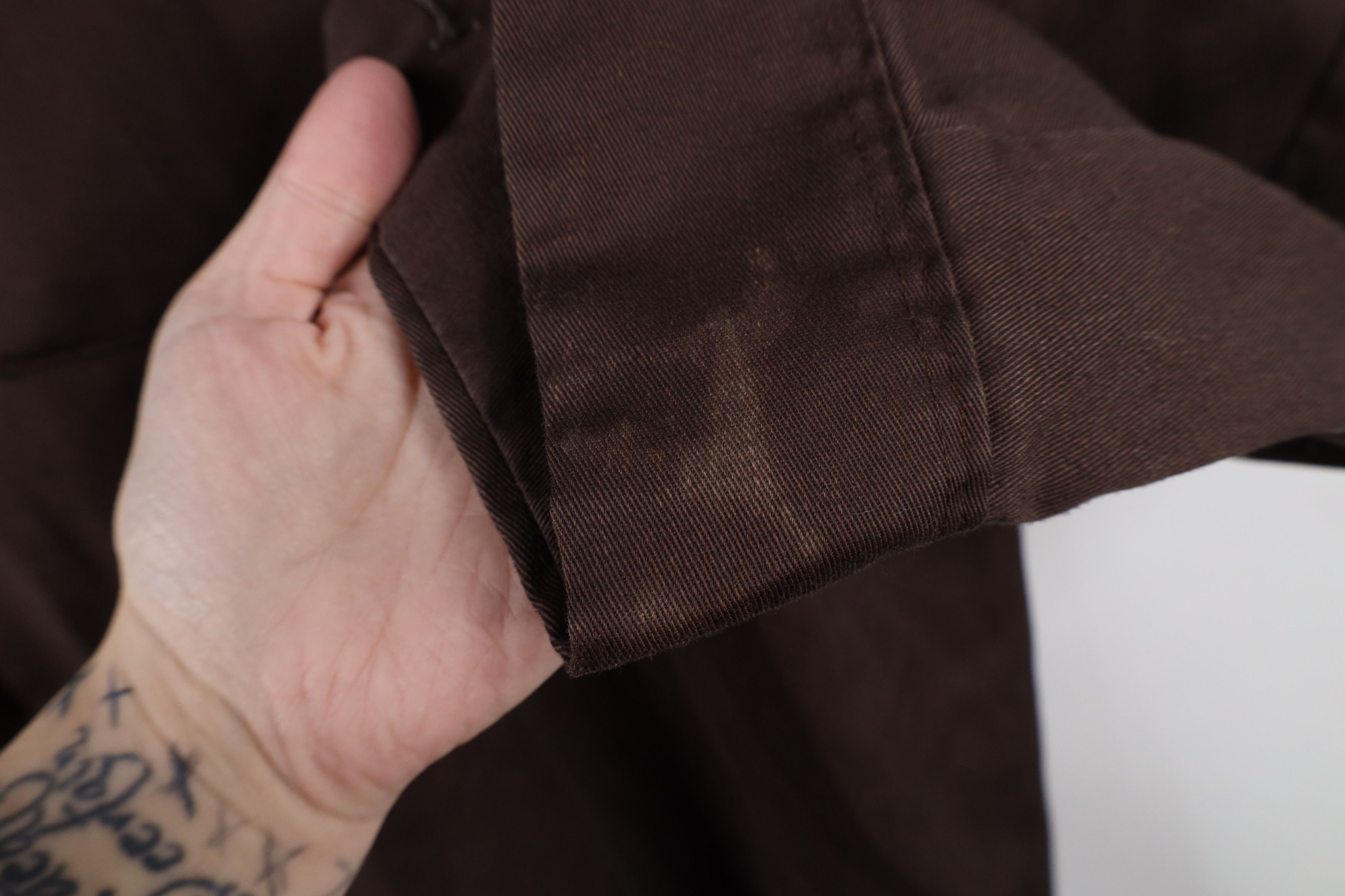 Dickies × Vintage Vintage 90s Dickies Workwear Mechanic Button Shirt Brown USA Size US L / EU 52-54 / 3 - 4 Thumbnail