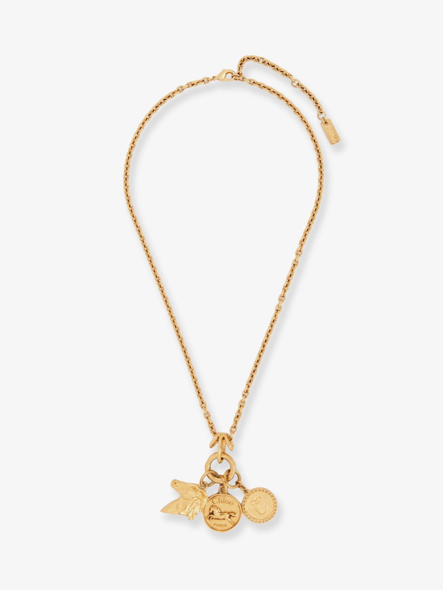 Chloe Brass Necklace With Charms Size ONE SIZE - 1 Thumbnail