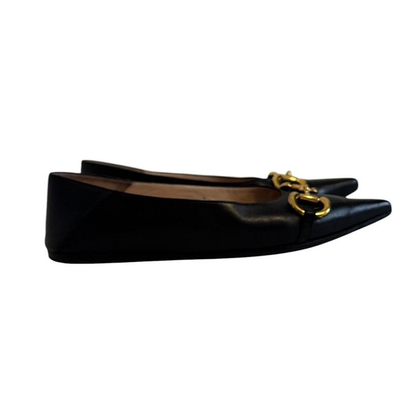 Gucci Gucci Deva Horsebit Chain Ballet Flats Black Leather Size 38 Size US 7.5 / IT 37.5 - 3 Thumbnail
