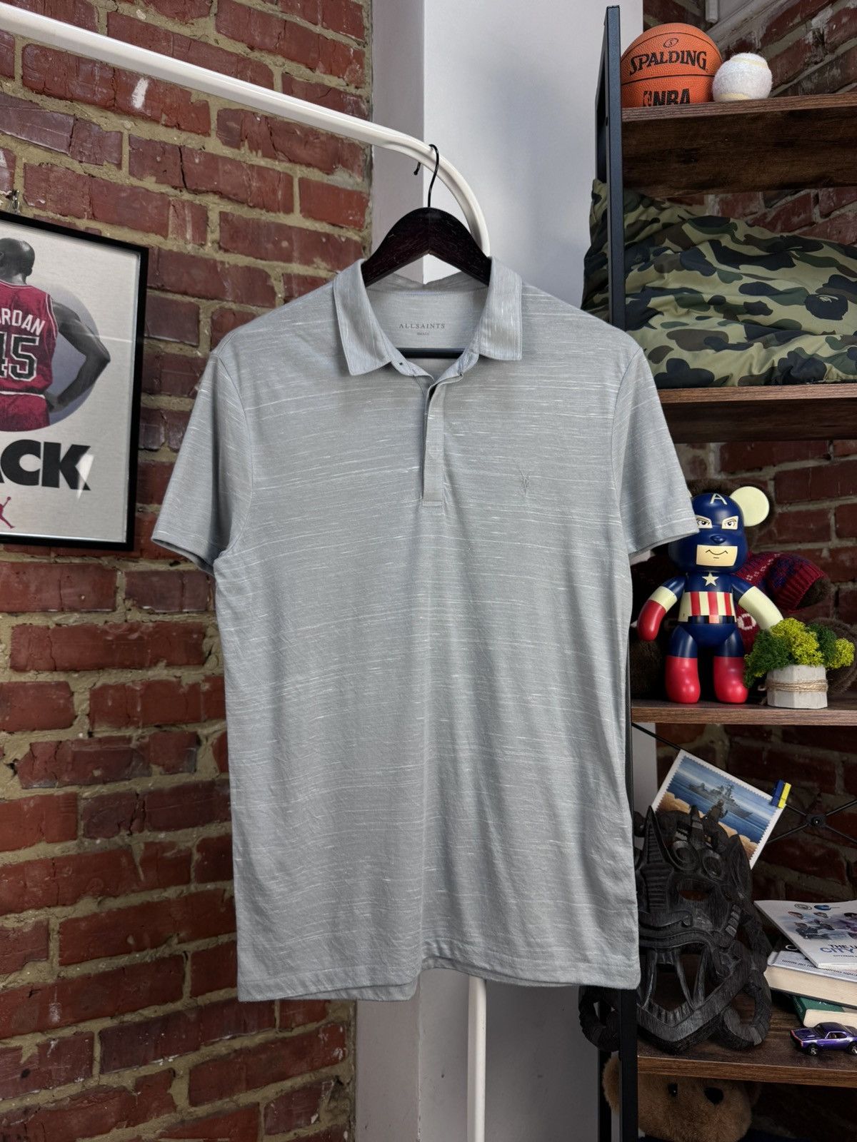 Allsaints ALLSAINTS Stanley Grey Short Sleeve Polo Shirt Size US S / EU 44-46 / 1 - 8 Thumbnail