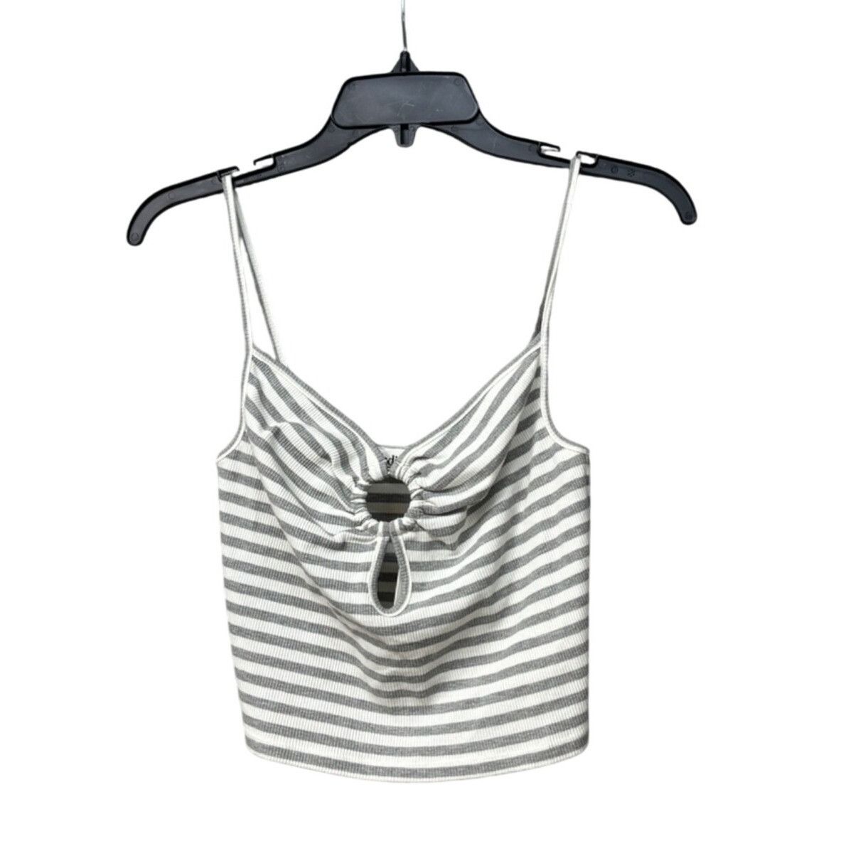 Other Elodie Women’s Keyhole-front, Rikbbed, Cropped tank top, Gra Size XS / US 0-2 / IT 36-38 - 9 Thumbnail