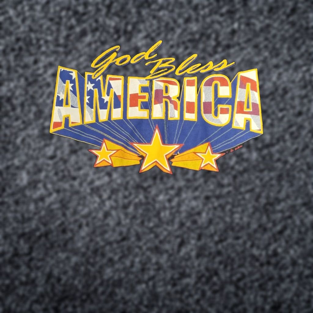 Gildan VINTAGE Mens M God Bless America Navy T-shirt Graphic Print USA Patriot Logo USA Patriotic 80s 90s Shirt Crew Neck Short Sleeve Gildan Size US M / EU 48-50 / 2 - 1 Thumbnail
