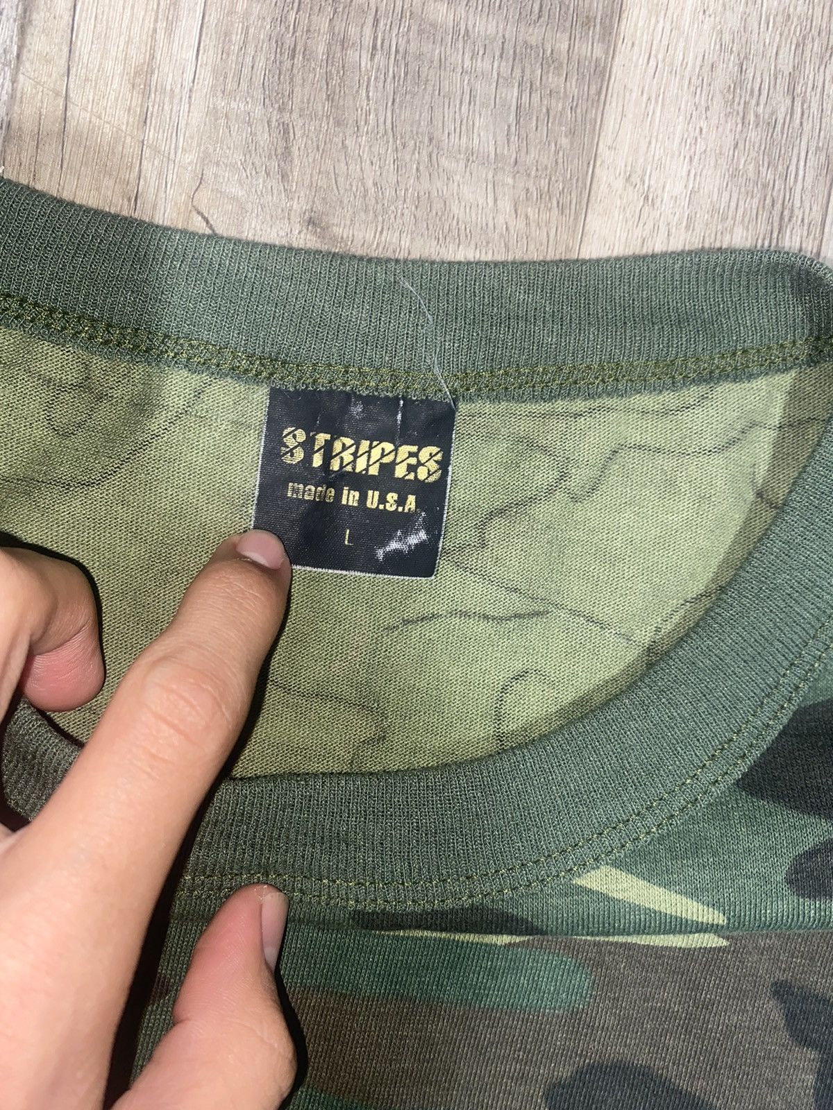 Vintage VINTAGE stripes camo shirt Size US L / EU 52-54 / 3 - 4 Thumbnail