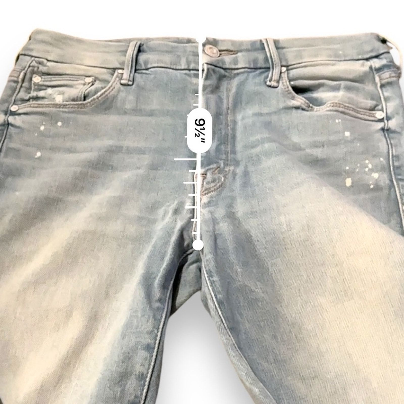 MOTHER Mother The Looker Sacred Slit Ankle Paint Splatter Jeans 27 Size 27" / US 4 / IT 40 - 14 Thumbnail