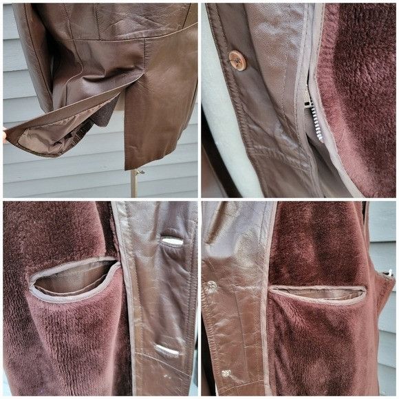 Vintage Vintage 70s Western Brown Leather Faux Fur Fleece Insulated Size US L / EU 52-54 / 3 - 4 Thumbnail