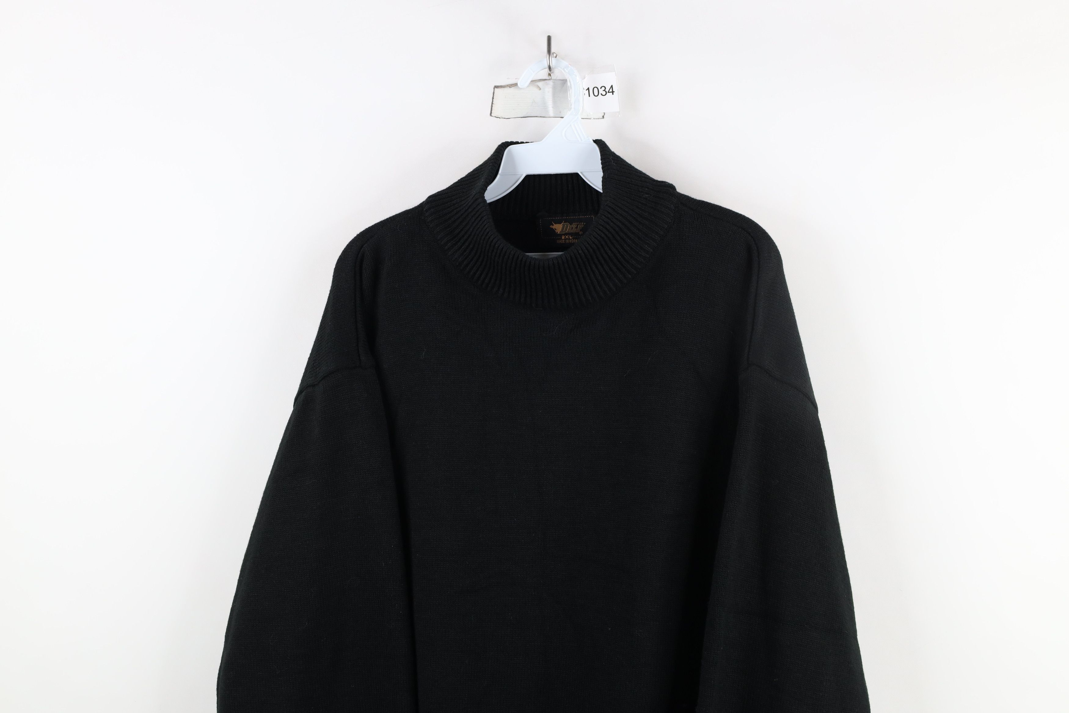 Vintage Vintage 90s Streetwear Fit Knit Mock Neck Sweater Black Size US XXL / EU 58 / 5 - 2 Thumbnail