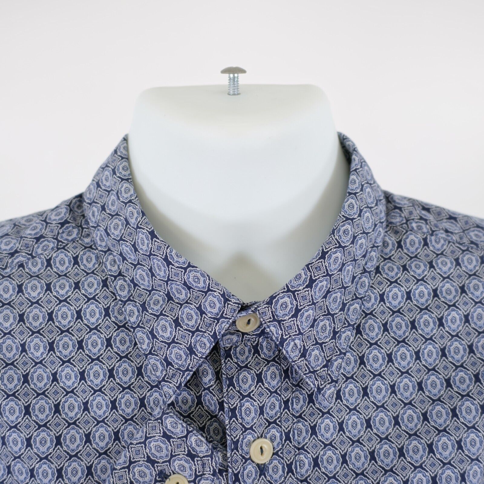 Eddie Bauer Eddie Bauer Geometric Floral Blue Large Pocket Collared Dres Size US L / EU 52-54 / 3 - 3 Thumbnail