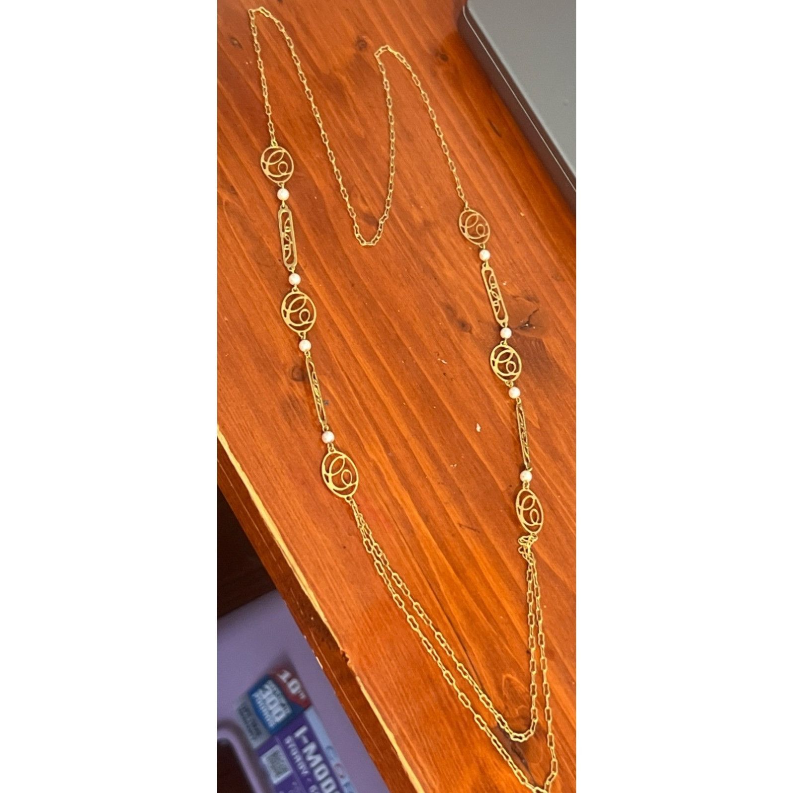 Other Vintage Gold Tone Avon Necklace Script Initial C Faux Pearl Size ONE SIZE - 2 Thumbnail