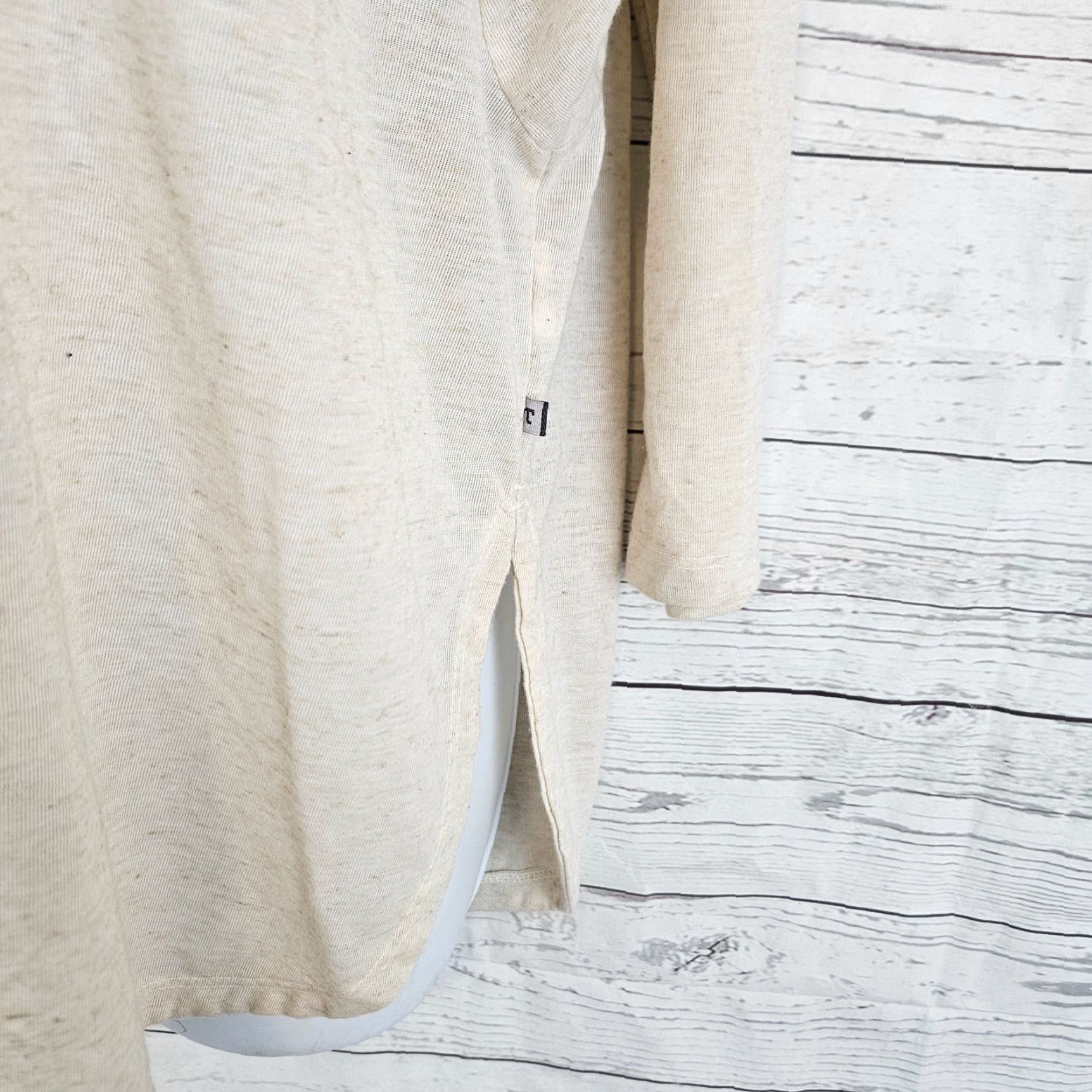 Toad&Co Toad&Co T-Shirt Womens Ember 3/4 Sleeve Medium Beige Linen Blend Polyester Blend Size M / US 6-8 / IT 42-44 - 3 Thumbnail