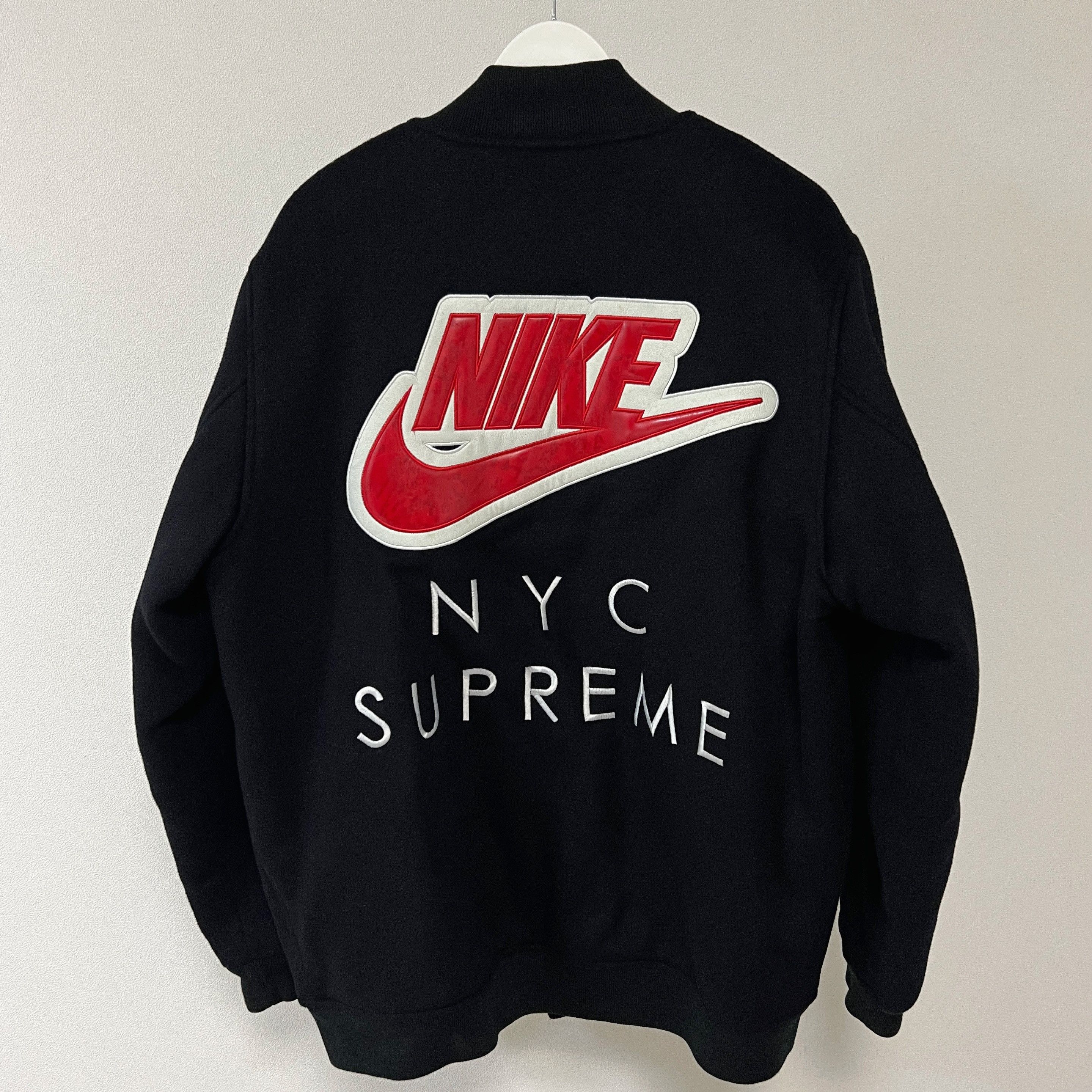 Nike × Supreme Supreme Nike SB Varsity Jacket Black 2007 Size US XL / EU 56 / 4 - 1 Thumbnail