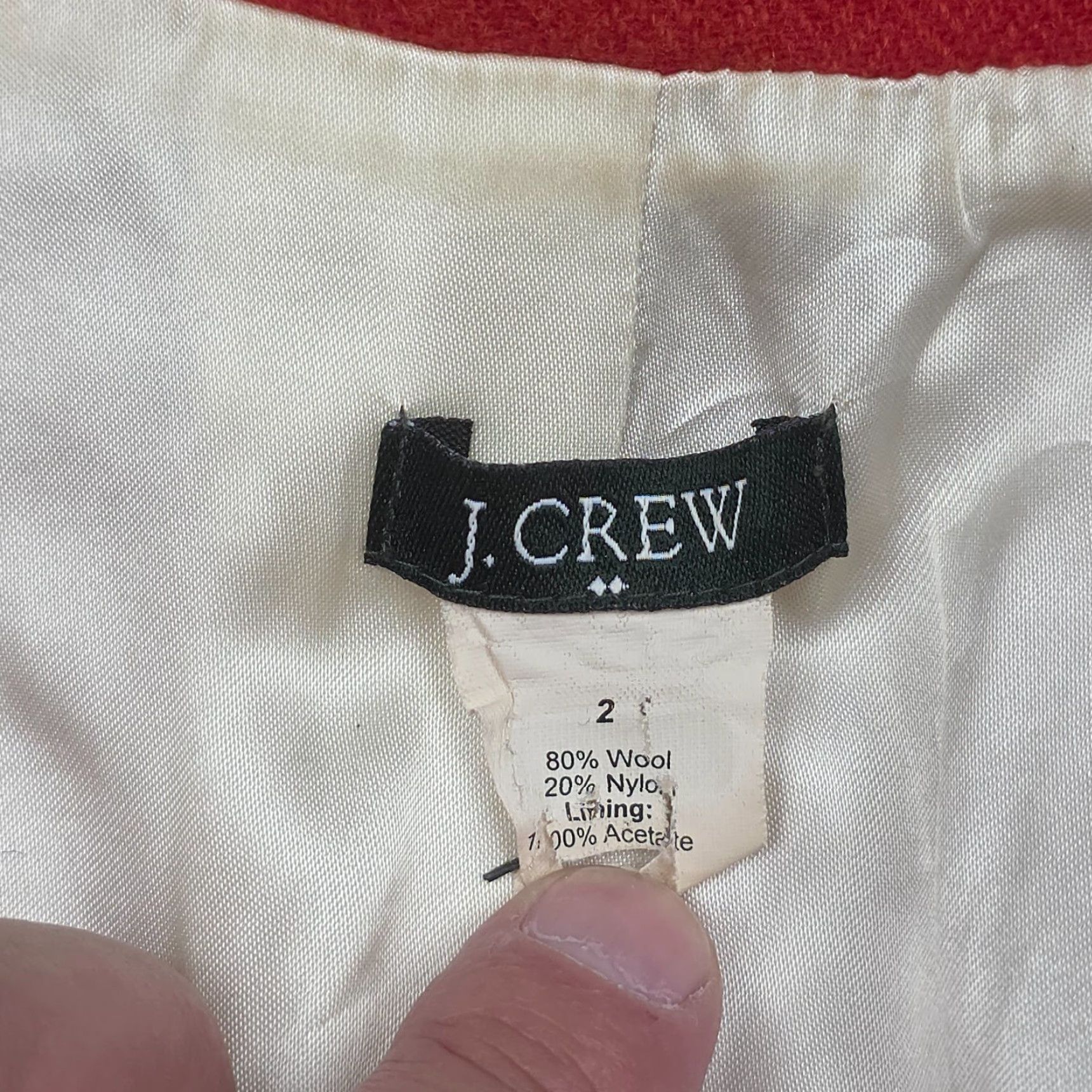 J.Crew J. Crew Wool Blazer Women's Size 2 Red Button Pockets Lined Short Size 26" / US 2 / IT 38 - 4 Thumbnail