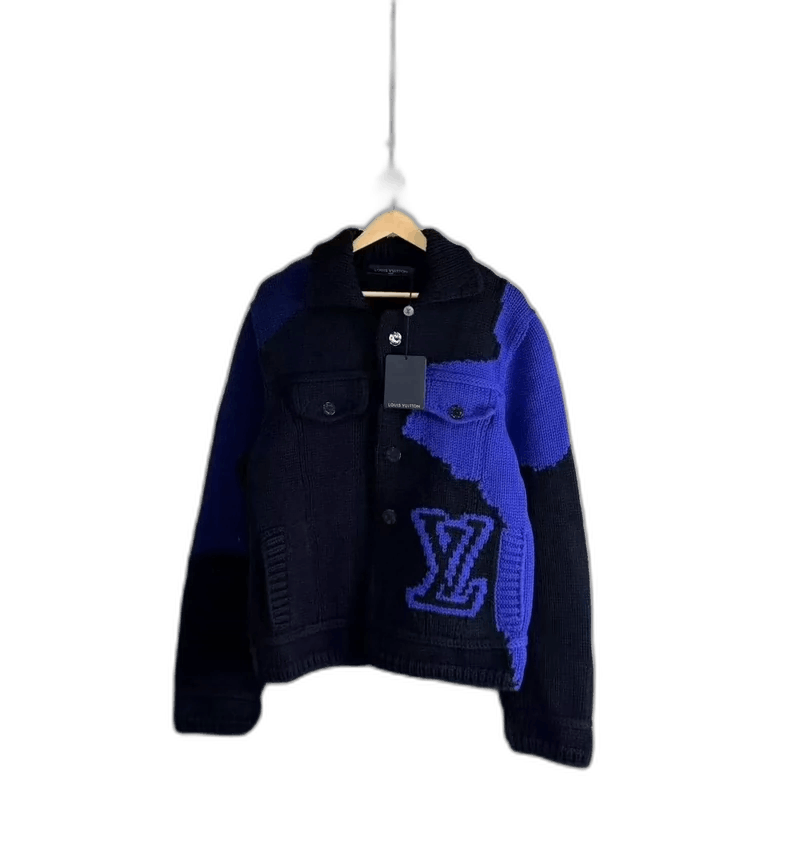 Louis Vuitton Louis Vuitton Blue Purple Knit Jacket Size L-yf Size US L / EU 52-54 / 3 - 1 Thumbnail