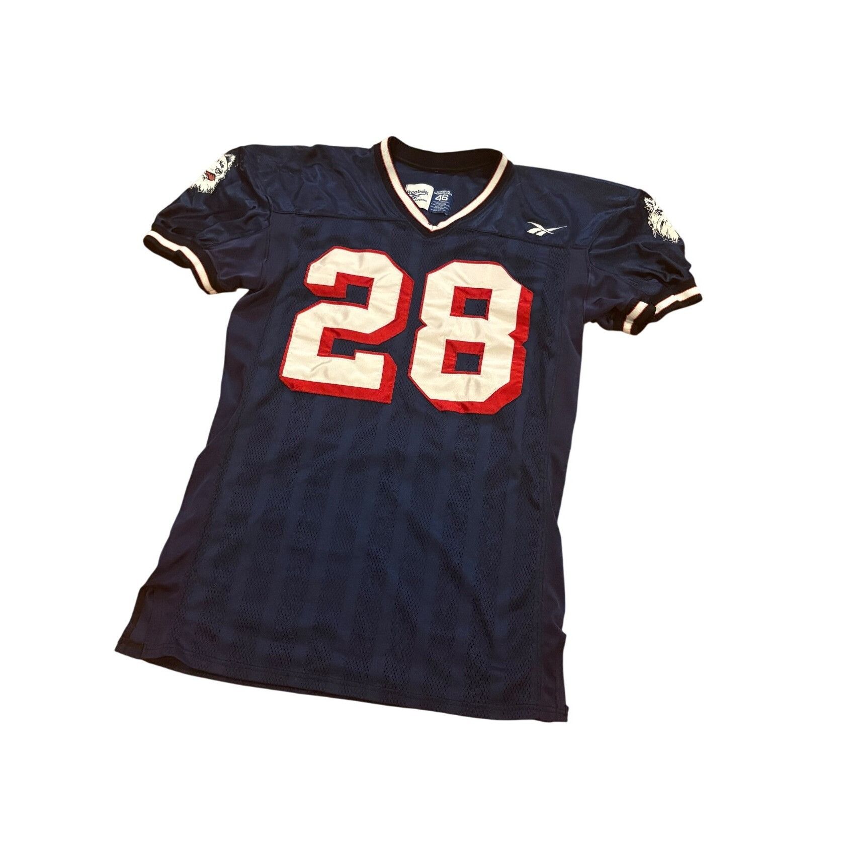 Reebok Vintage 90's Reebok UConn Huskies #28 Game Worn Football Jer Size US XL / EU 56 / 4 - 4 Thumbnail