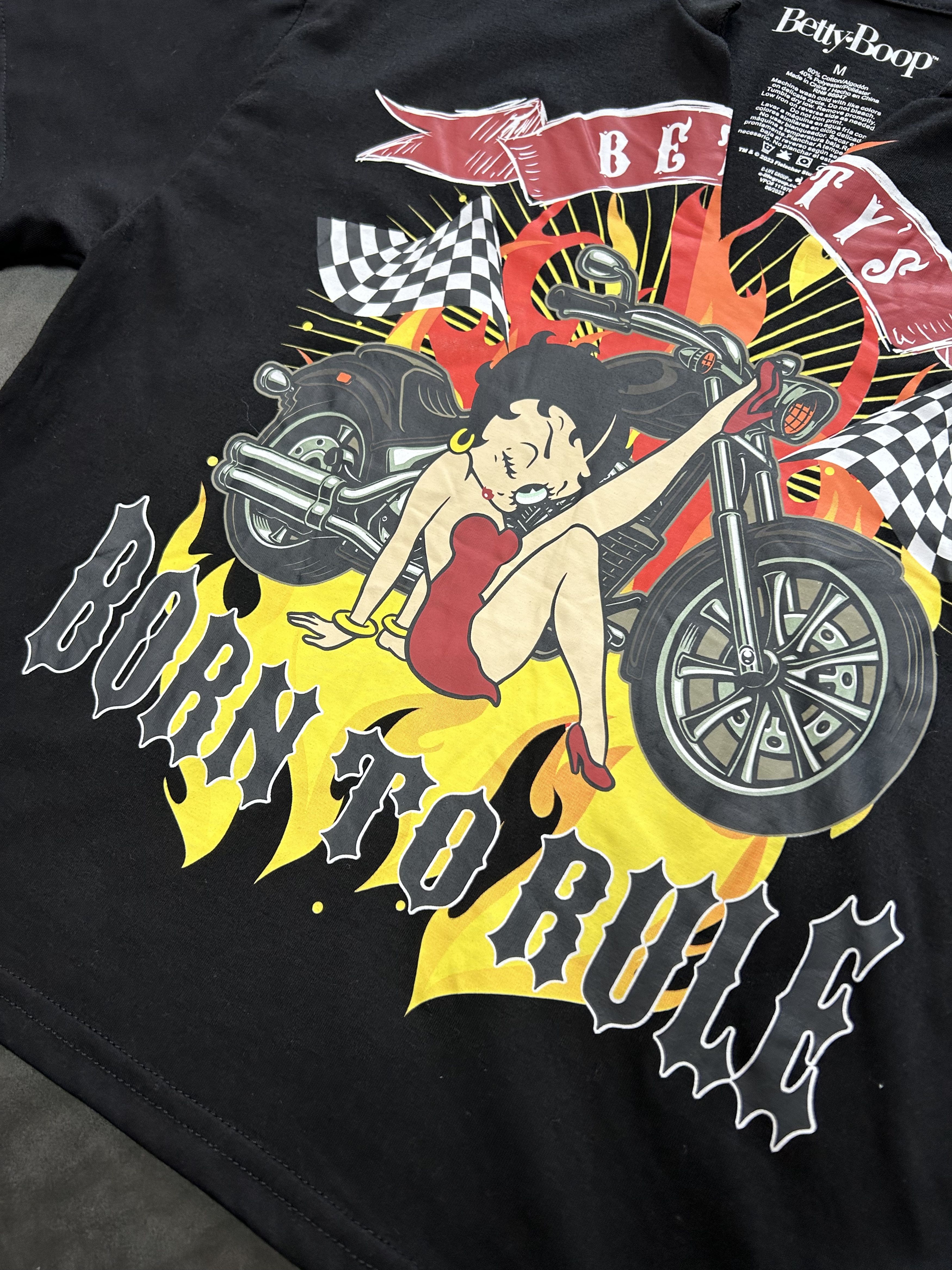 Japanese Brand Deadstock Betty Boop Motorcycle Print Black T-Shirt Medium Size M / US 6-8 / IT 42-44 - 6 Thumbnail