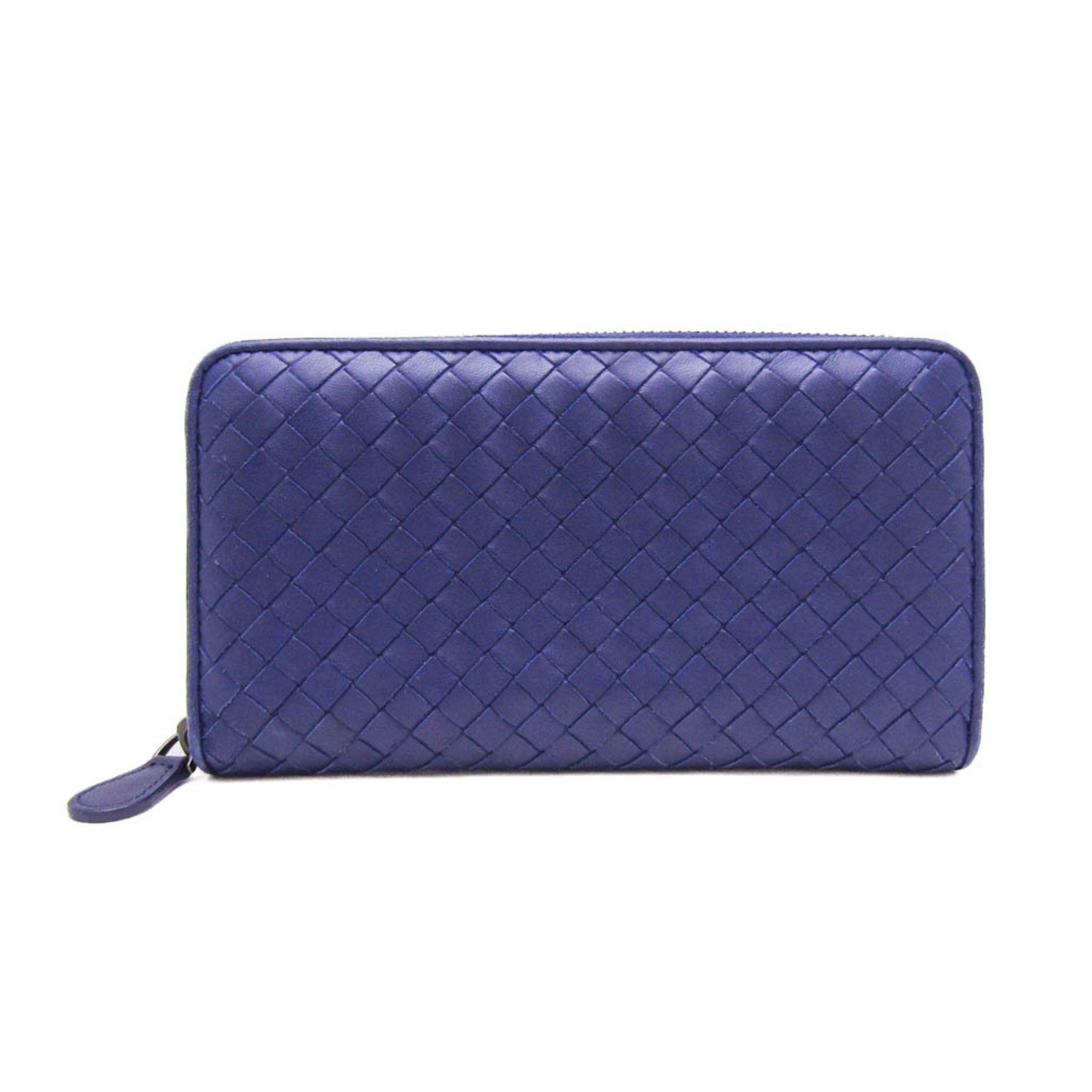 Bottega Veneta Intrecciato Blue Leather Wallet (Pre-Owned) Size ONE SIZE - 1 Thumbnail