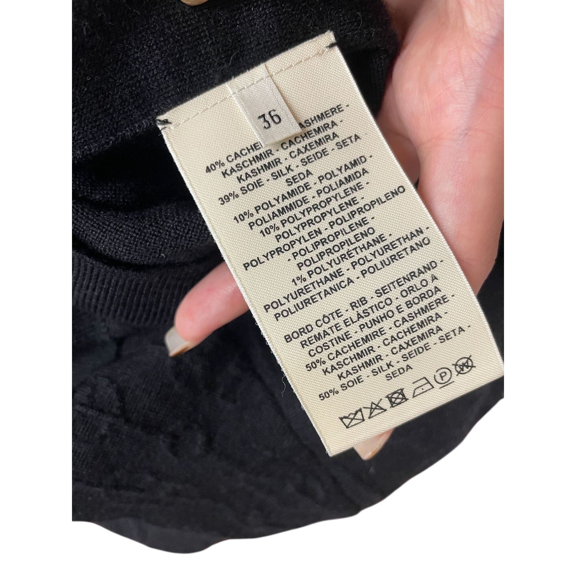 Hermes Hermès Black Short Sleeve Knit Sweater With Subtle Logo Patt Size XS / US 0-2 / IT 36-38 - 7 Thumbnail