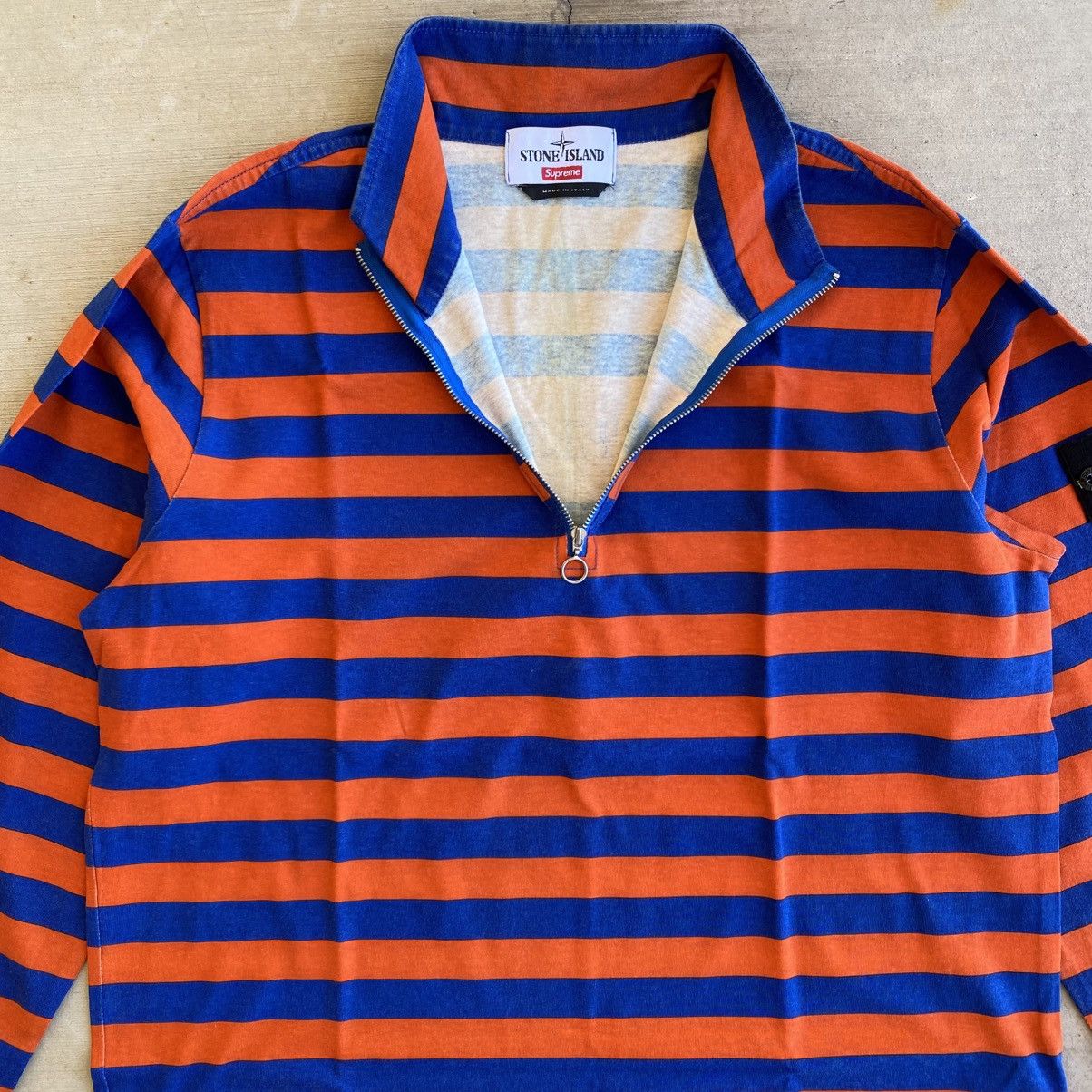 Stone Island × Supreme Supreme Stone Island Quarter Zip Longsleeve Top Orange 2016 Size US L / EU 52-54 / 3 - 8 Thumbnail
