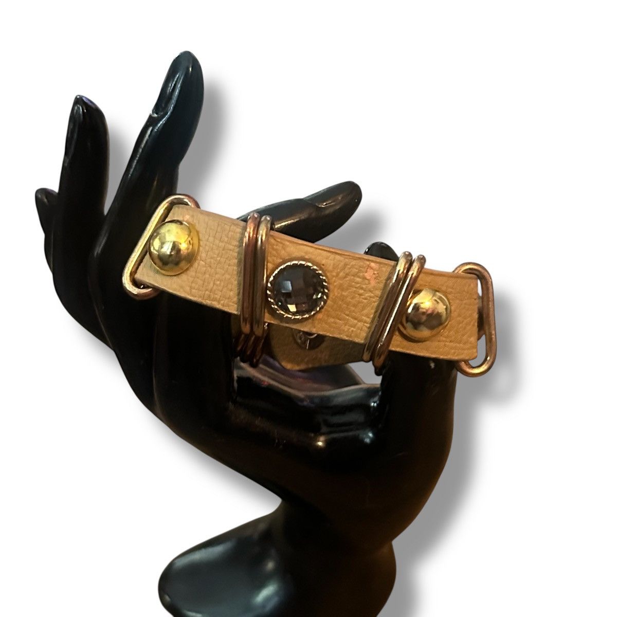 Other Yik Fung jeweled leather snap bracelet Size ONE SIZE - 2 Thumbnail